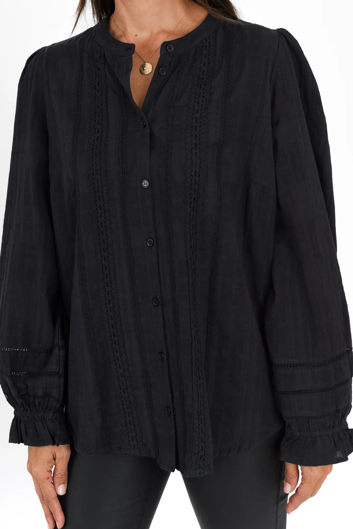 Fennel Black Cotton Blouse sold by Blue Bungalow product image thumbnail 5