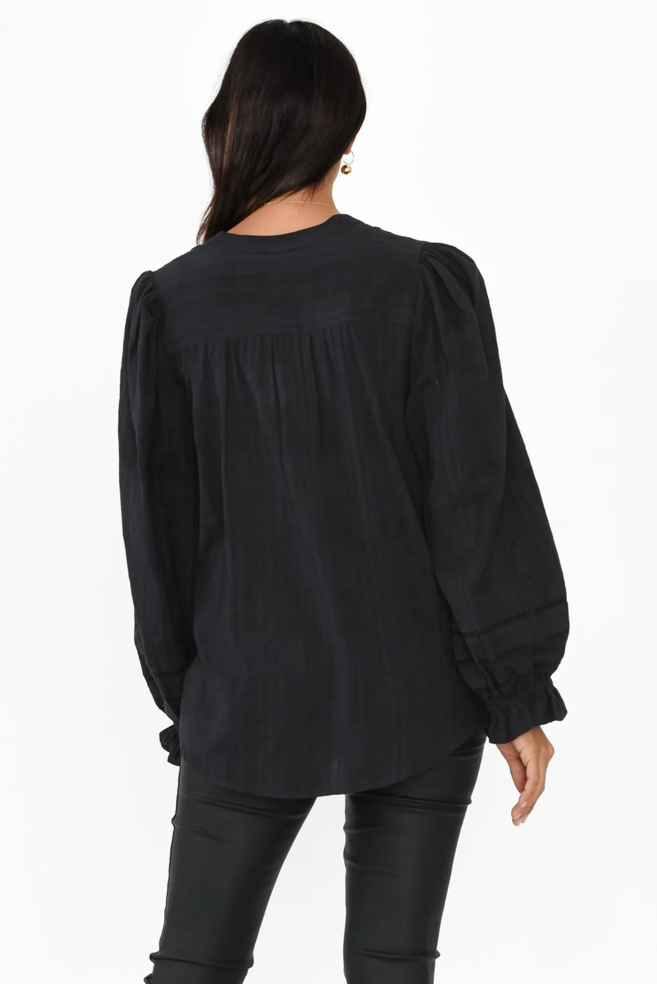 Fennel Black Cotton Blouse sold by Blue Bungalow product image thumbnail 4