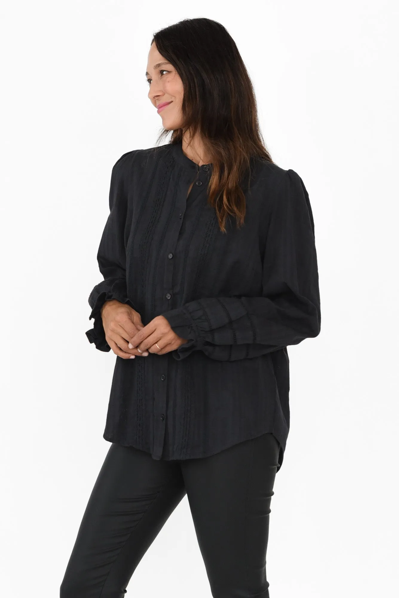 Fennel Black Cotton Blouse sold by Blue Bungalow product image thumbnail 3