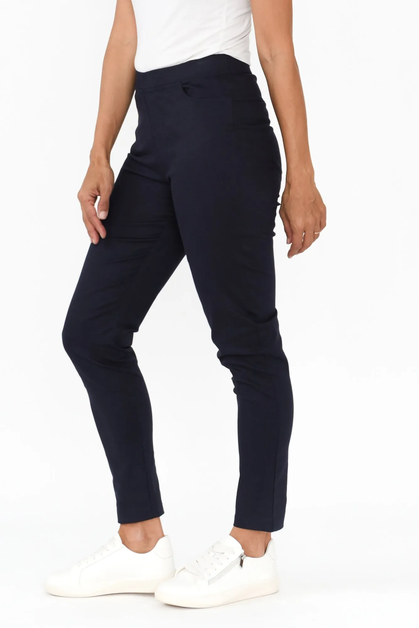 Laia Navy Cotton Stretch Pants sold by Blue Bungalow product image thumbnail 3