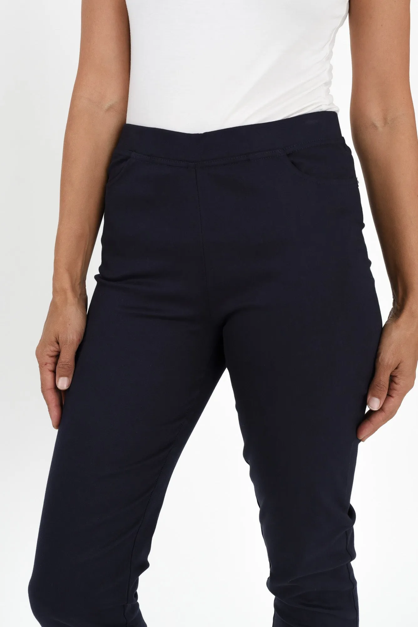 Laia Navy Cotton Stretch Pants sold by Blue Bungalow product image thumbnail 5