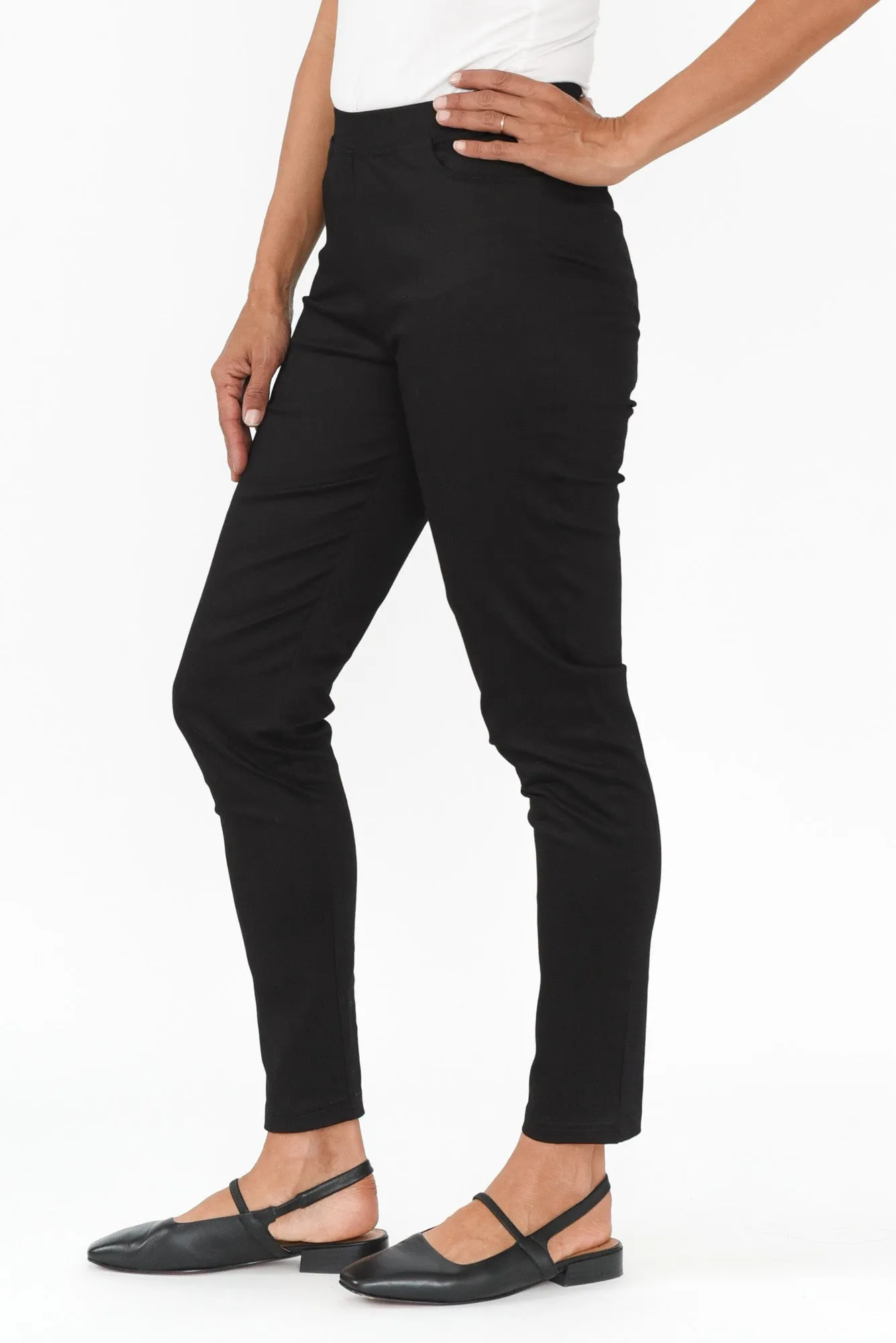 Laia Black Cotton Stretch Pants sold by Blue Bungalow product image thumbnail 3