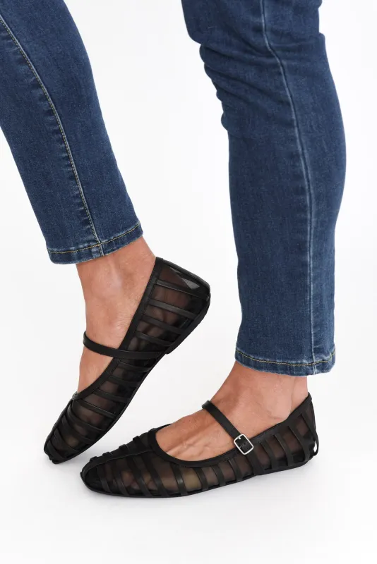 Clary Black Mesh Ballet Flat sold by Blue Bungalow