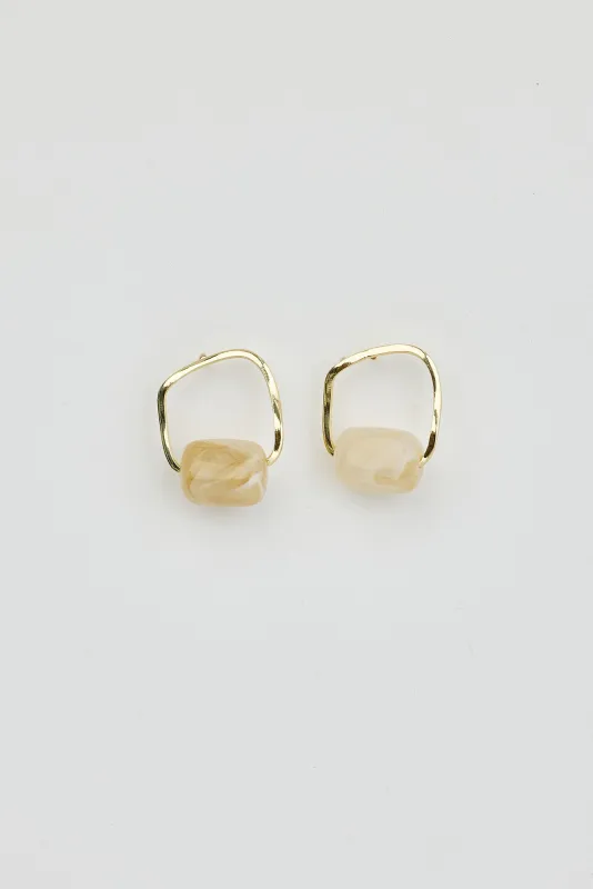 Ollie Cream Stone Drop Earrings sold by Blue Bungalow