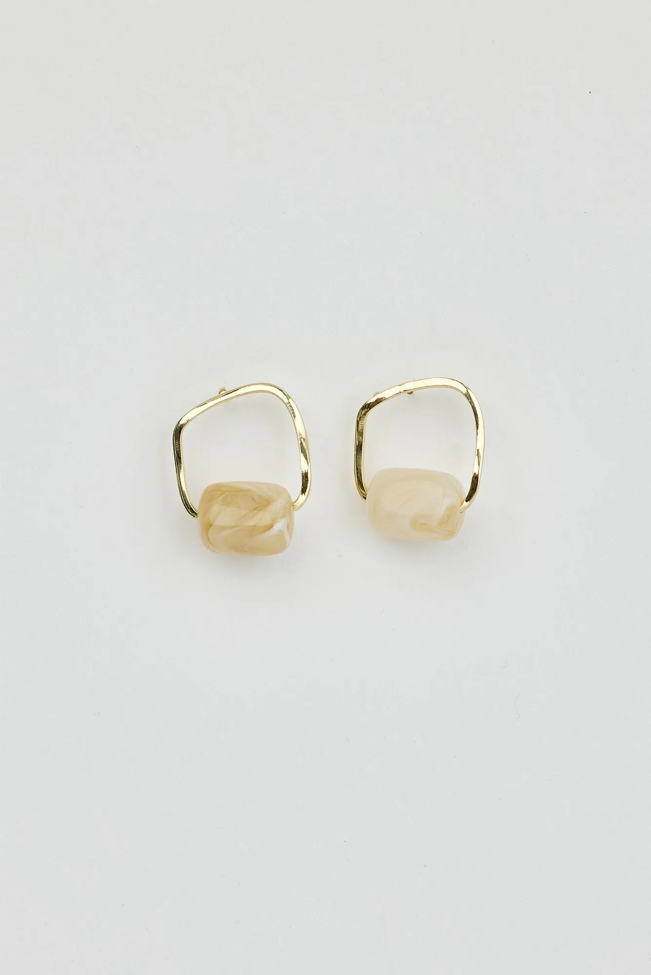 Ollie Cream Stone Drop Earrings sold by Blue Bungalow