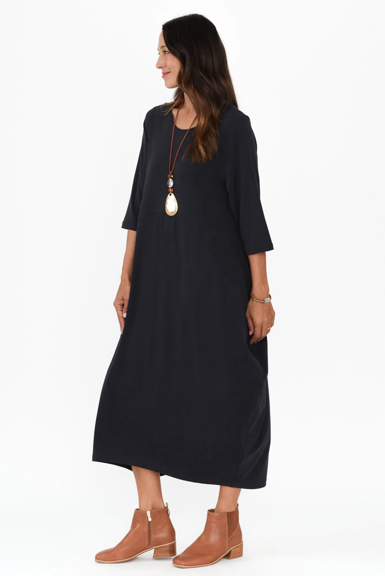 Alviva Navy Bamboo Dress sold by Blue Bungalow product image thumbnail 3