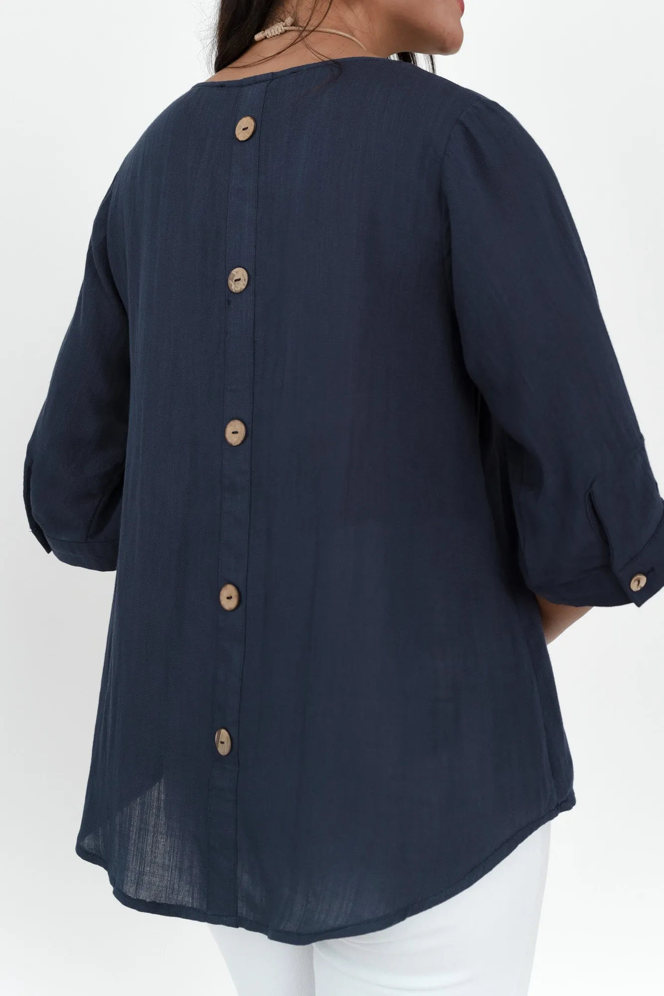 Gomez Navy Button Top sold by Blue Bungalow product image thumbnail 5