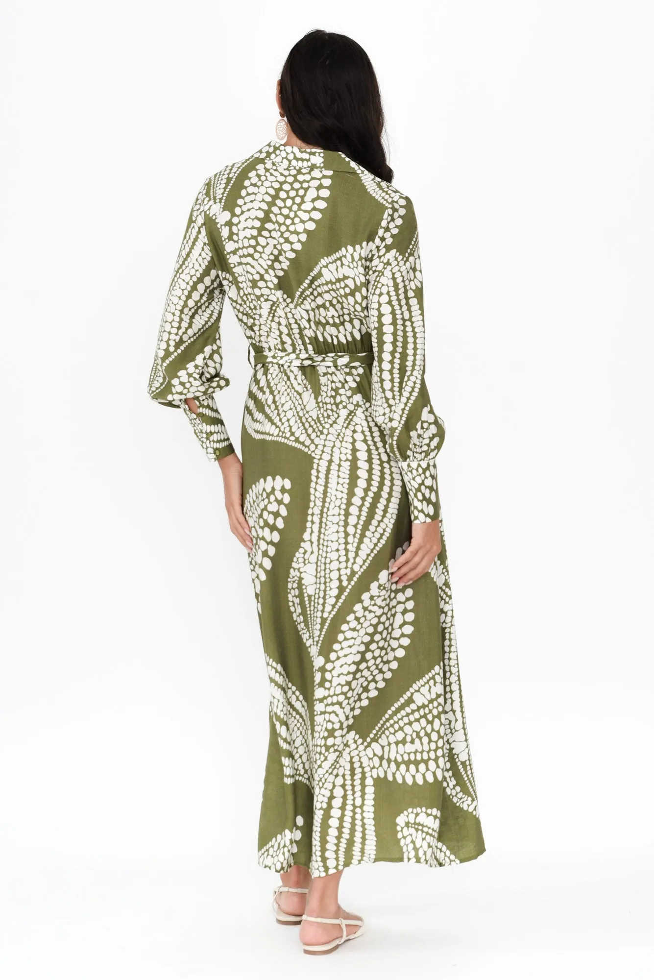 Kiran Khaki Speckle Tie Dress sold by Blue Bungalow product image thumbnail 4