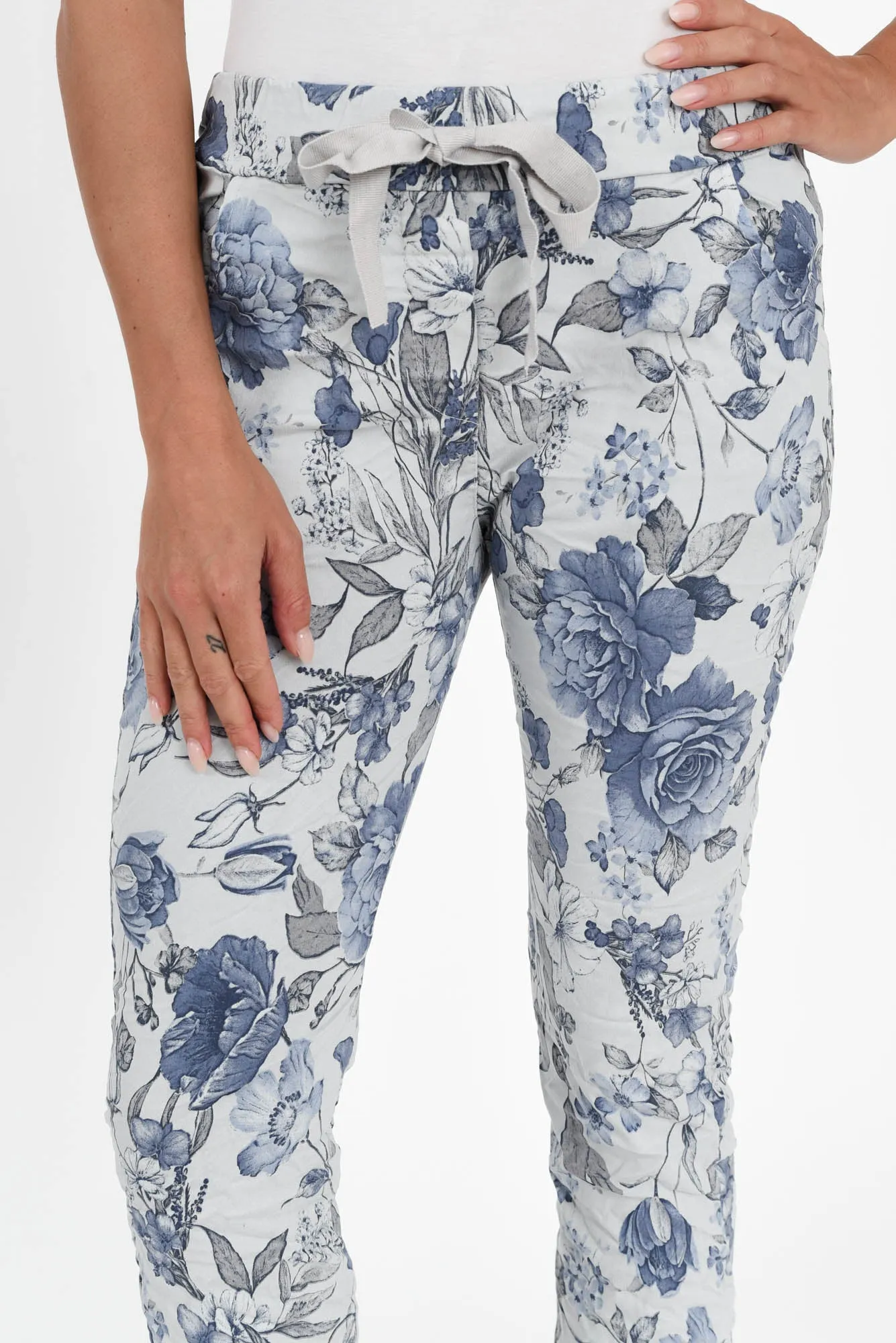 Simpson Blue Floral Stretch Pants sold by Blue Bungalow product image thumbnail 5