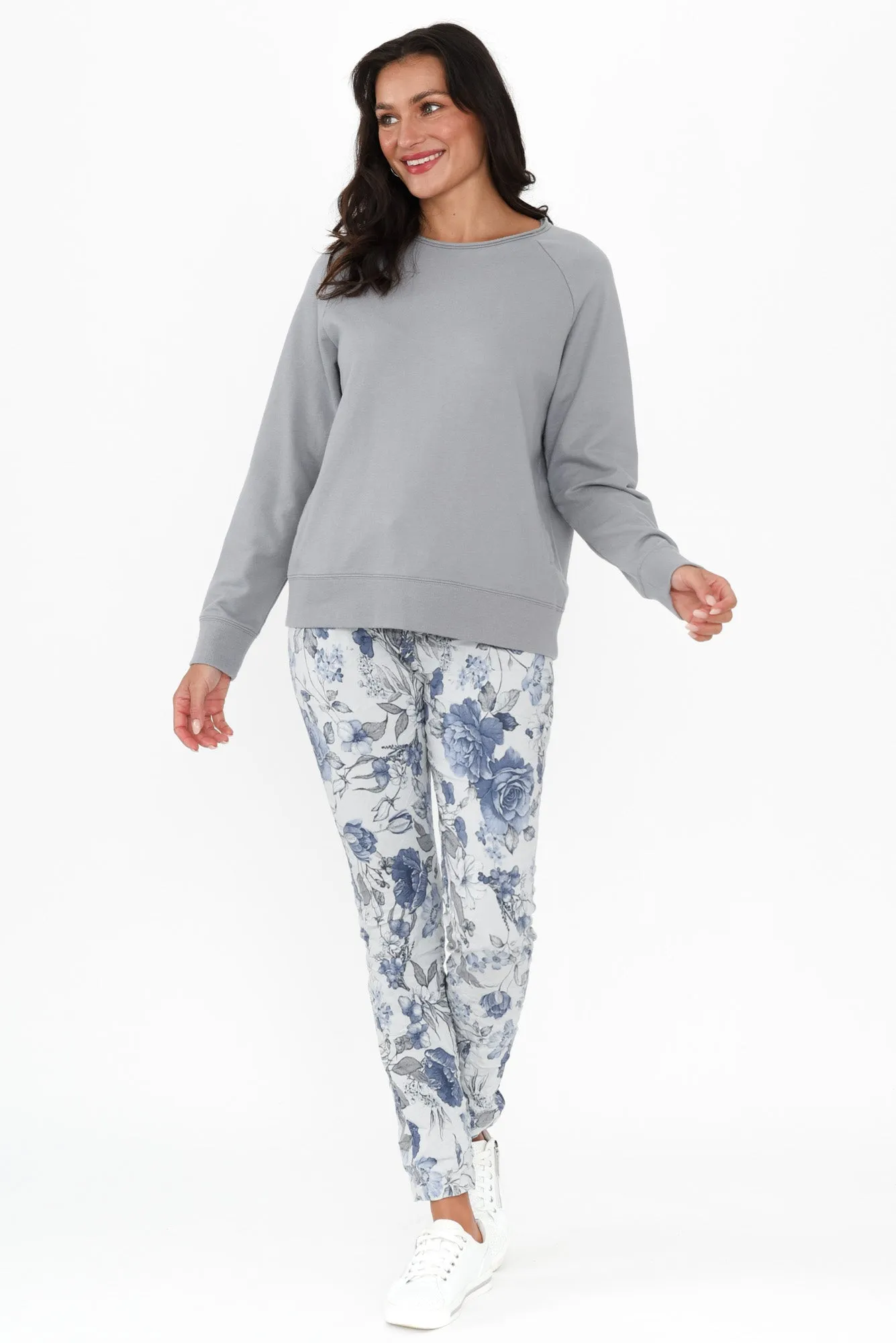 Simpson Blue Floral Stretch Pants sold by Blue Bungalow product image thumbnail 2