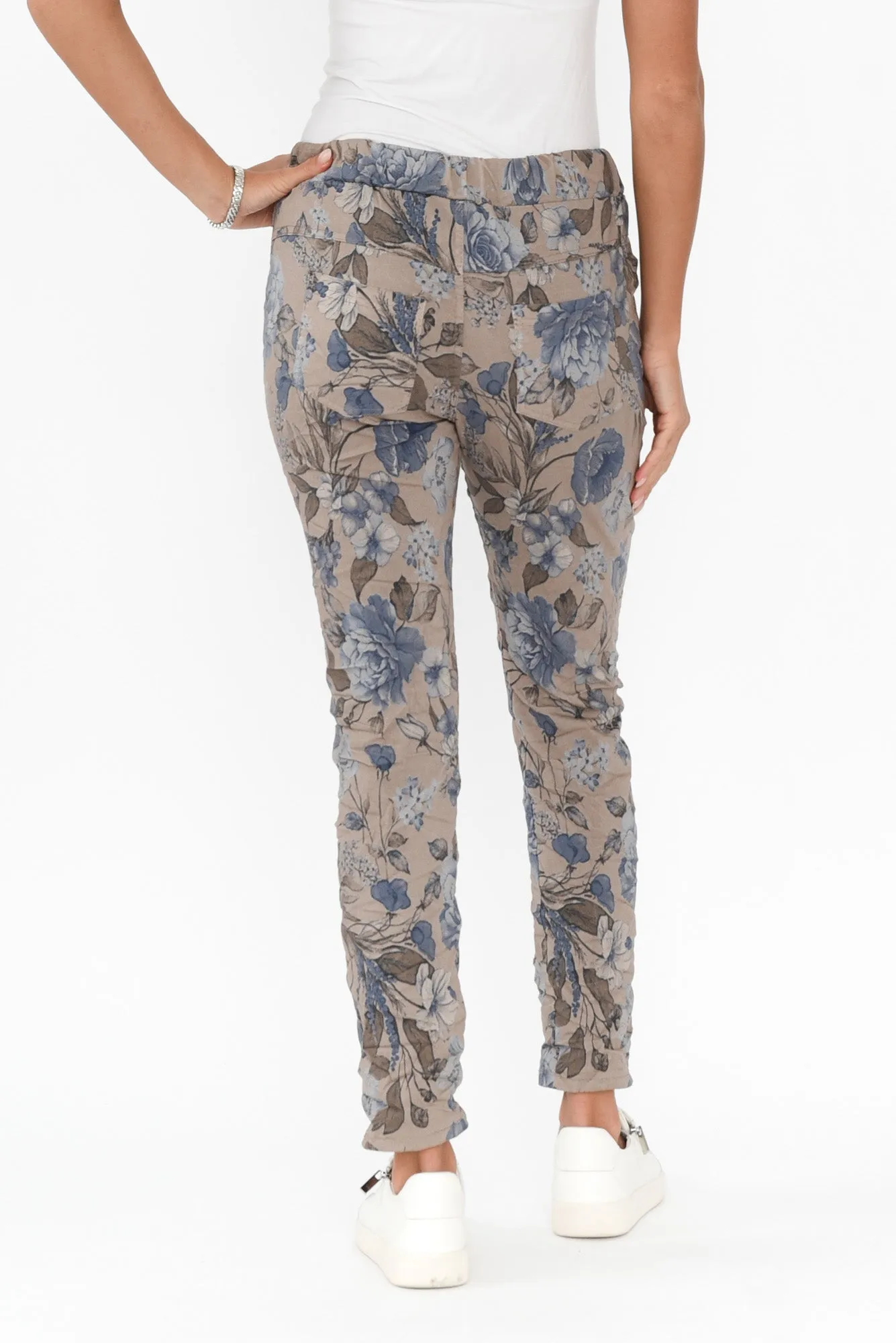 Simpson Taupe Floral Stretch Pants sold by Blue Bungalow product image thumbnail 4