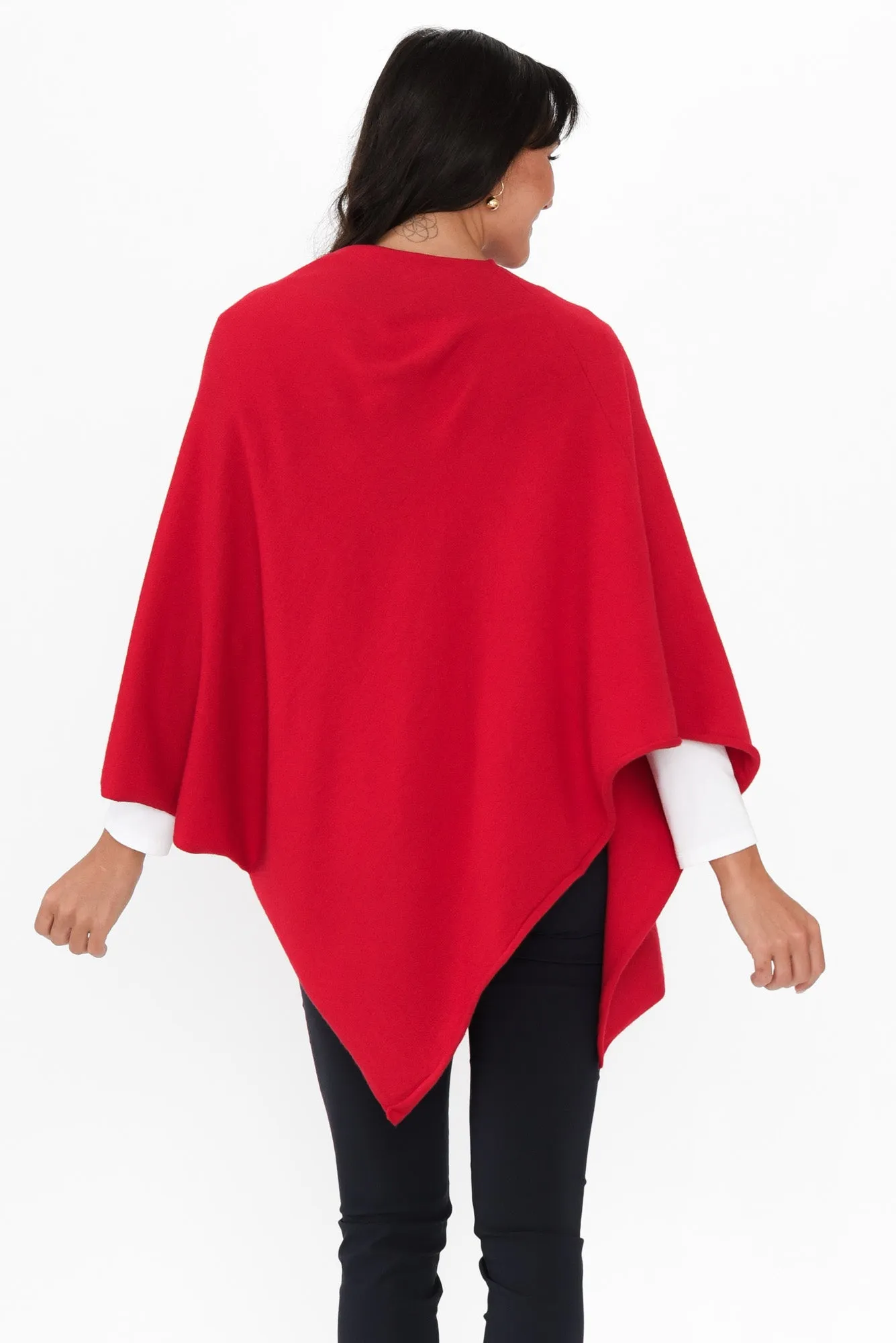 Amy Cherry Wool Blend Poncho sold by Blue Bungalow product image thumbnail 4