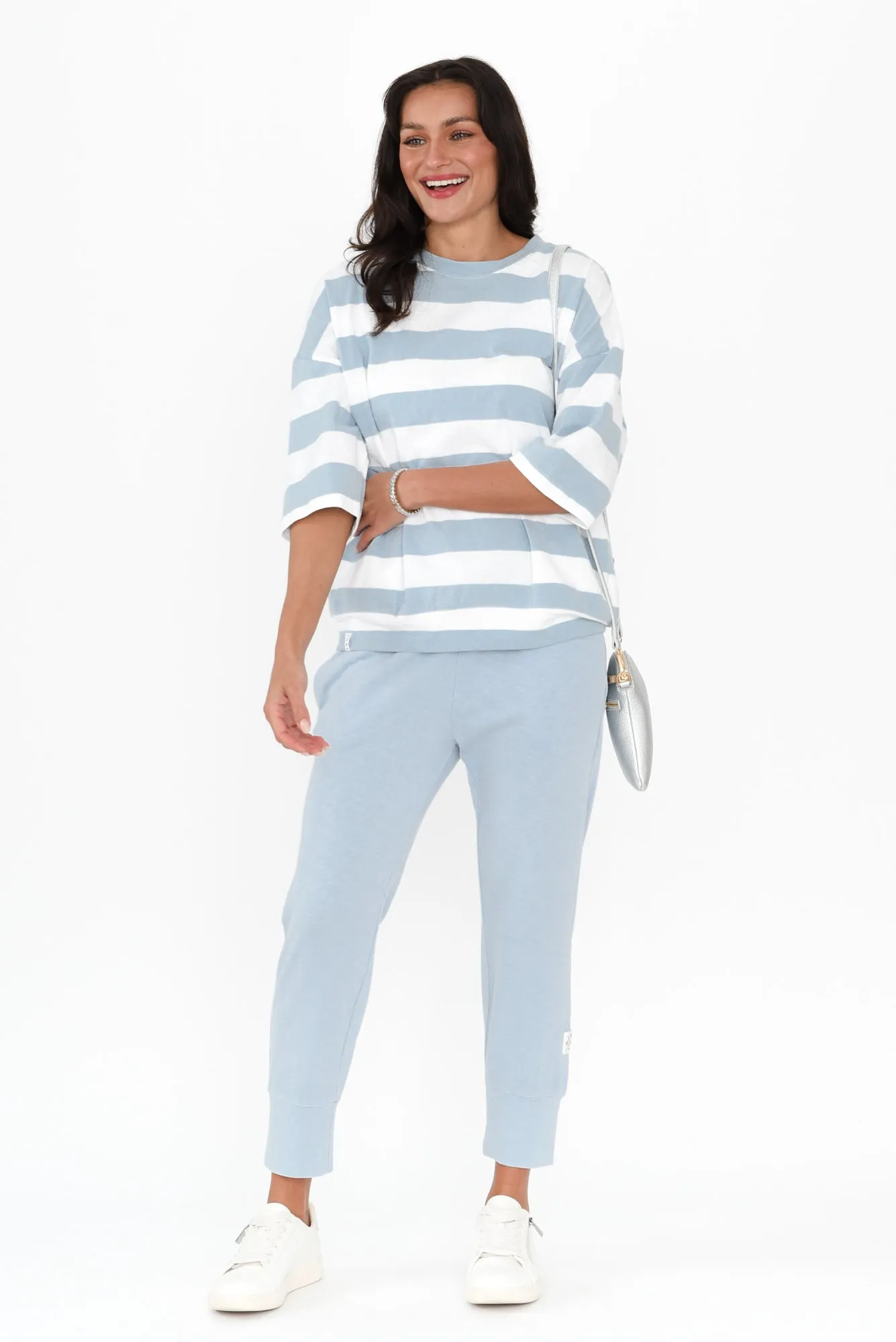 Fundamental Brunch Light Blue Cotton Sweatpants sold by Blue Bungalow product image thumbnail 2