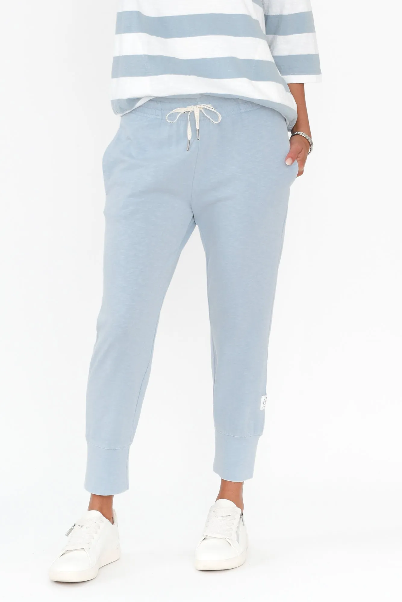 Fundamental Brunch Light Blue Cotton Sweatpants sold by Blue Bungalow