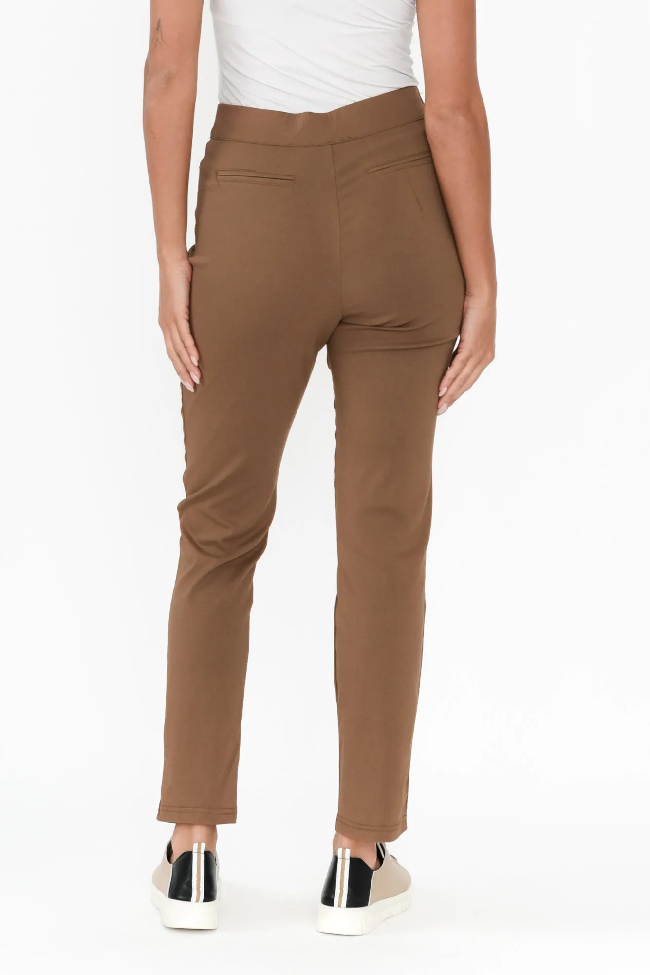 Giselle Mocha Stretch Pants sold by Blue Bungalow product image thumbnail 5