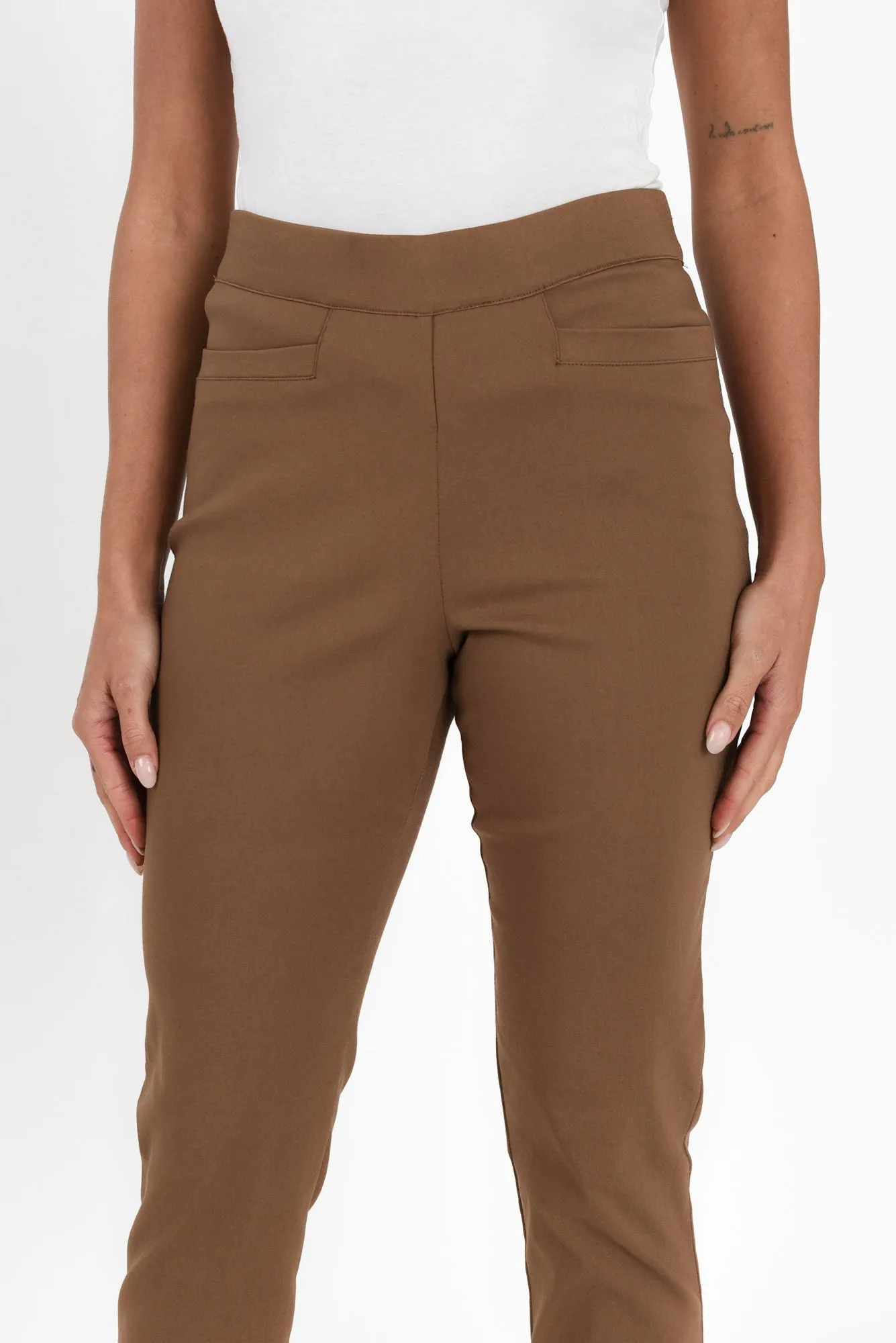 Giselle Mocha Stretch Pants sold by Blue Bungalow product image thumbnail 3