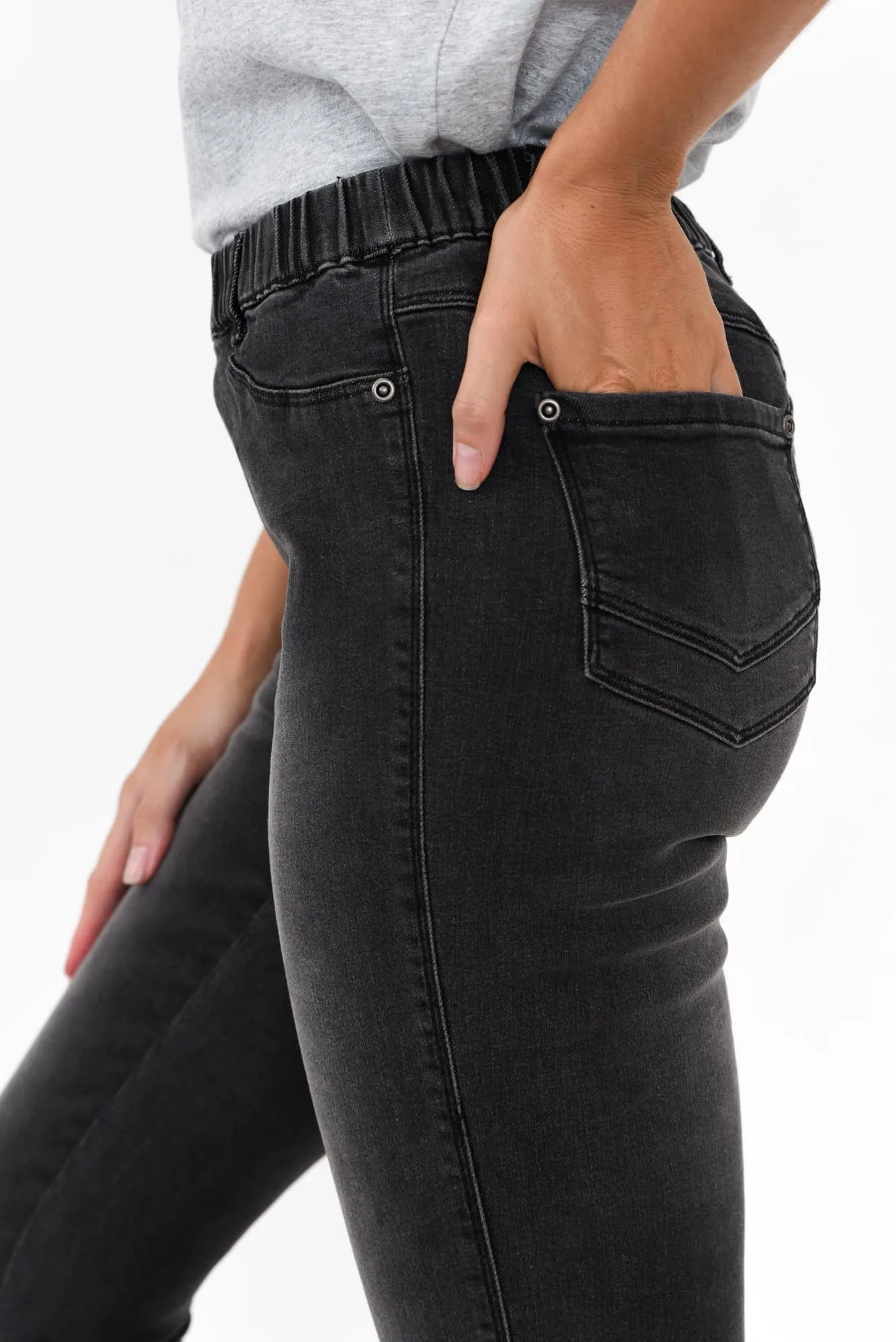 Courtney Black Denim Stretch Jeans sold by Blue Bungalow product image thumbnail 2