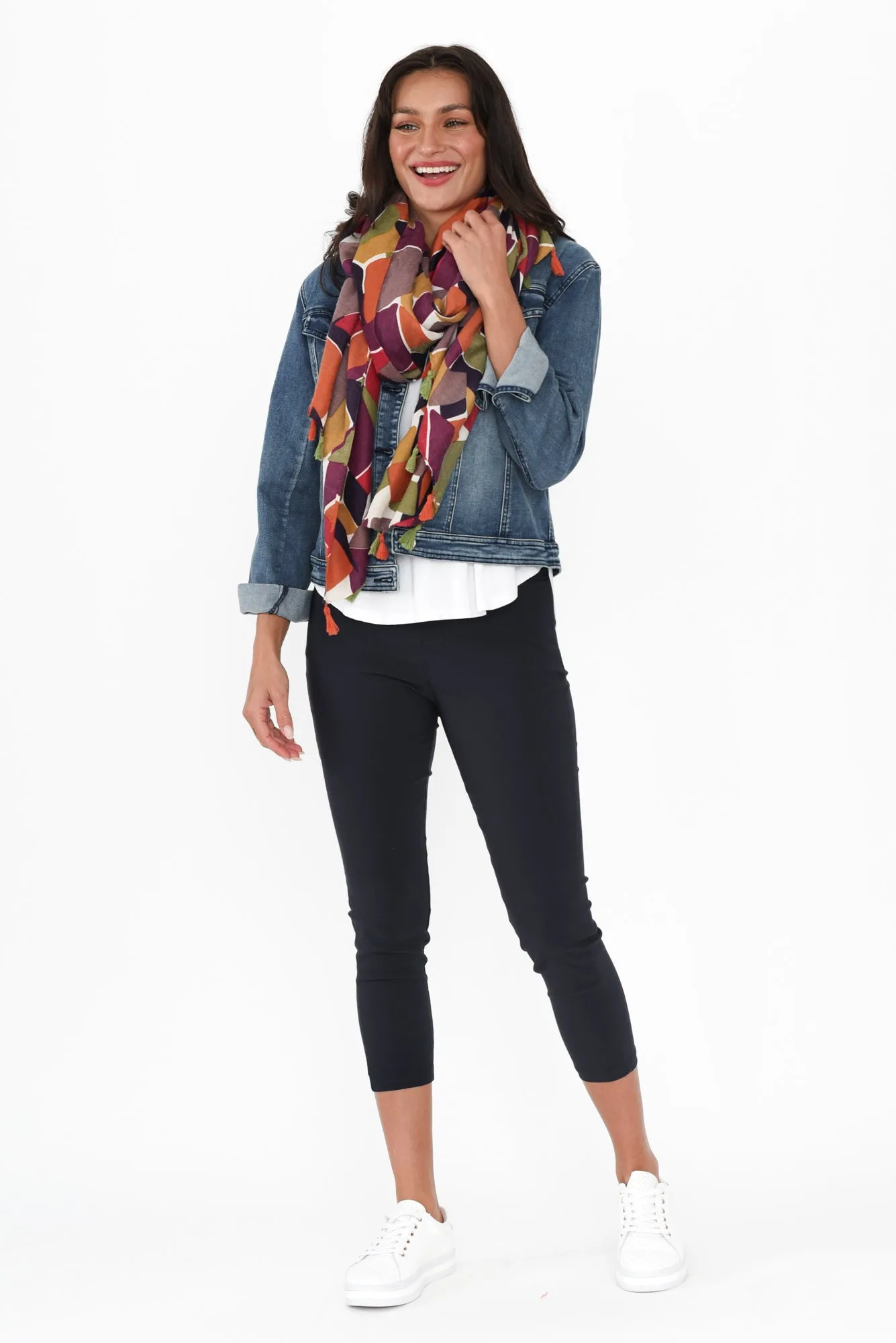 Zara Navy Stretch Cropped Pants sold by Blue Bungalow product image thumbnail 2