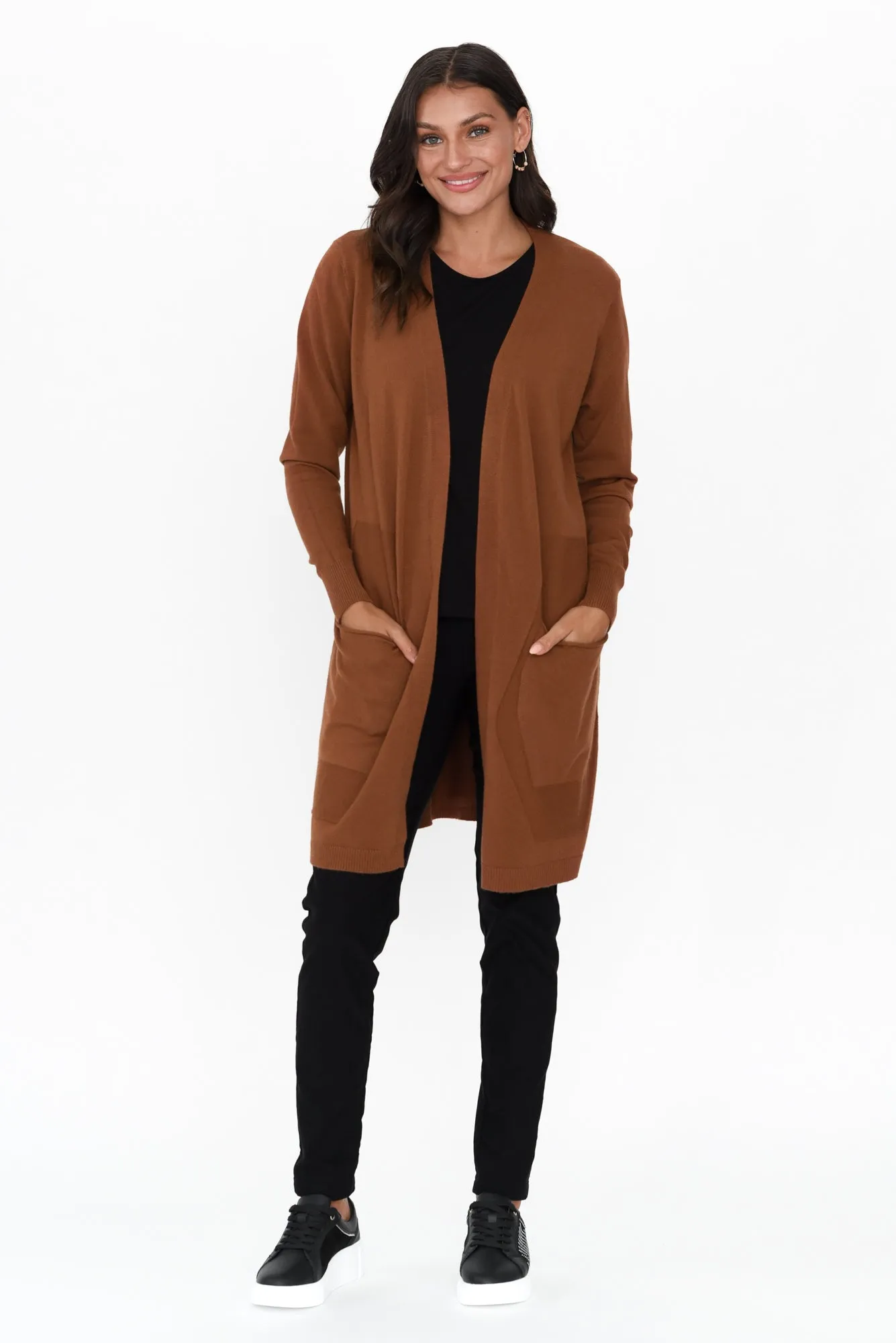 Mary Chocolate Pocket Cardigan sold by Blue Bungalow product image thumbnail 3