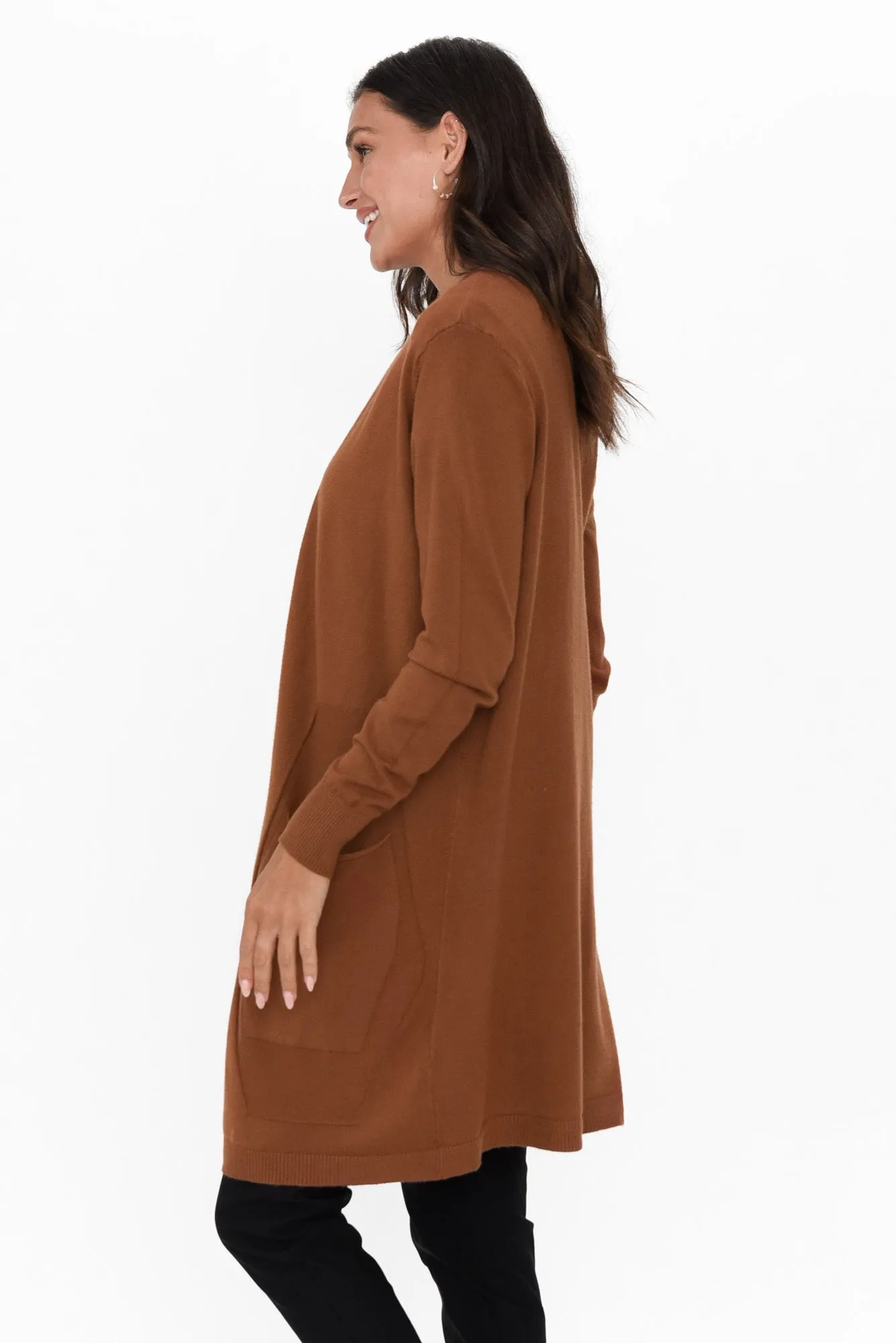 Mary Chocolate Pocket Cardigan sold by Blue Bungalow product image thumbnail 4