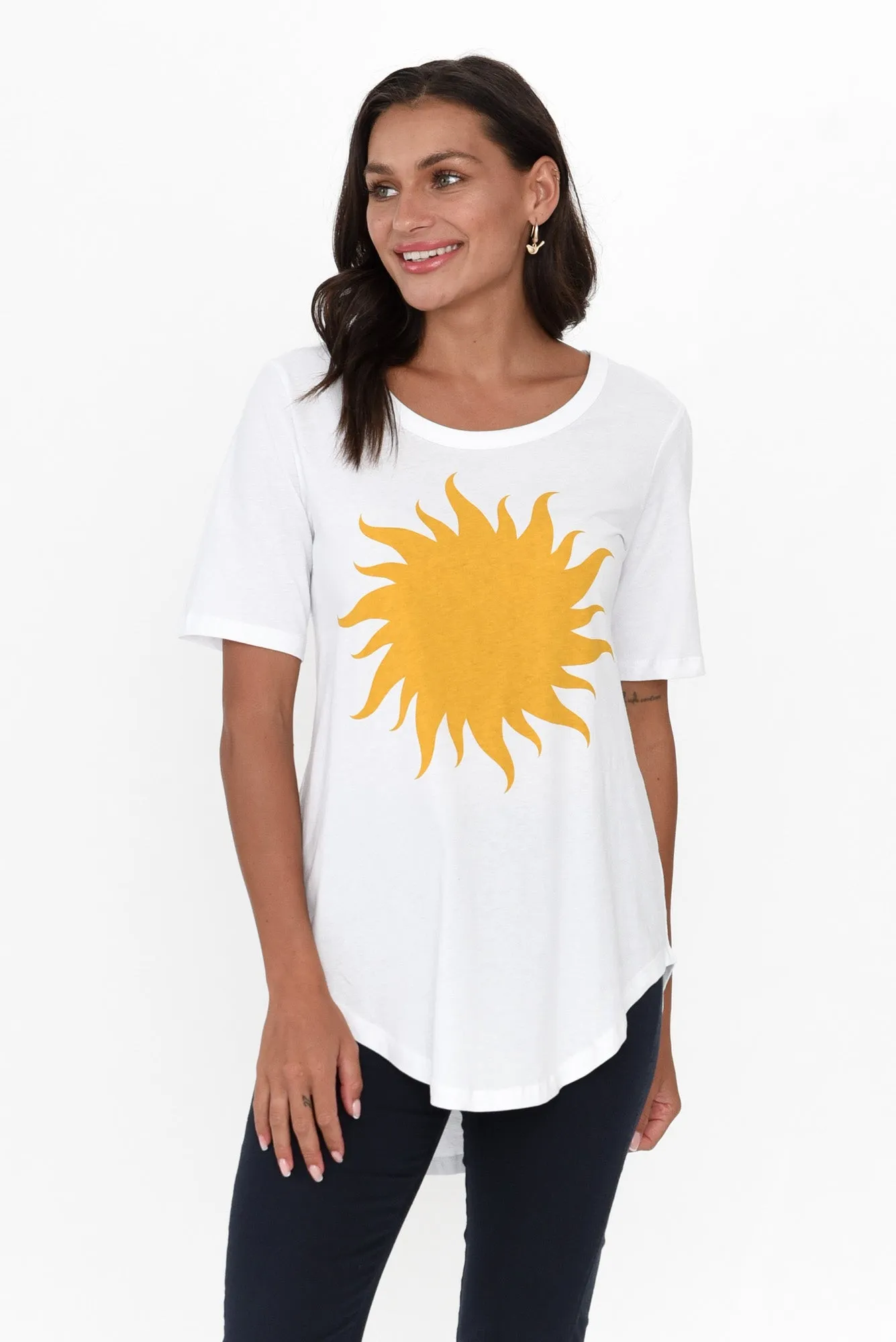 Ariana Soleil Cotton Tee sold by Blue Bungalow