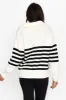 Estie White Stripe Zip Jumper sold by Blue Bungalow
