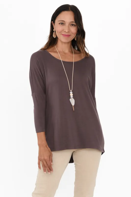 Brown Milan 3/4 Sleeve Top sold by Blue Bungalow