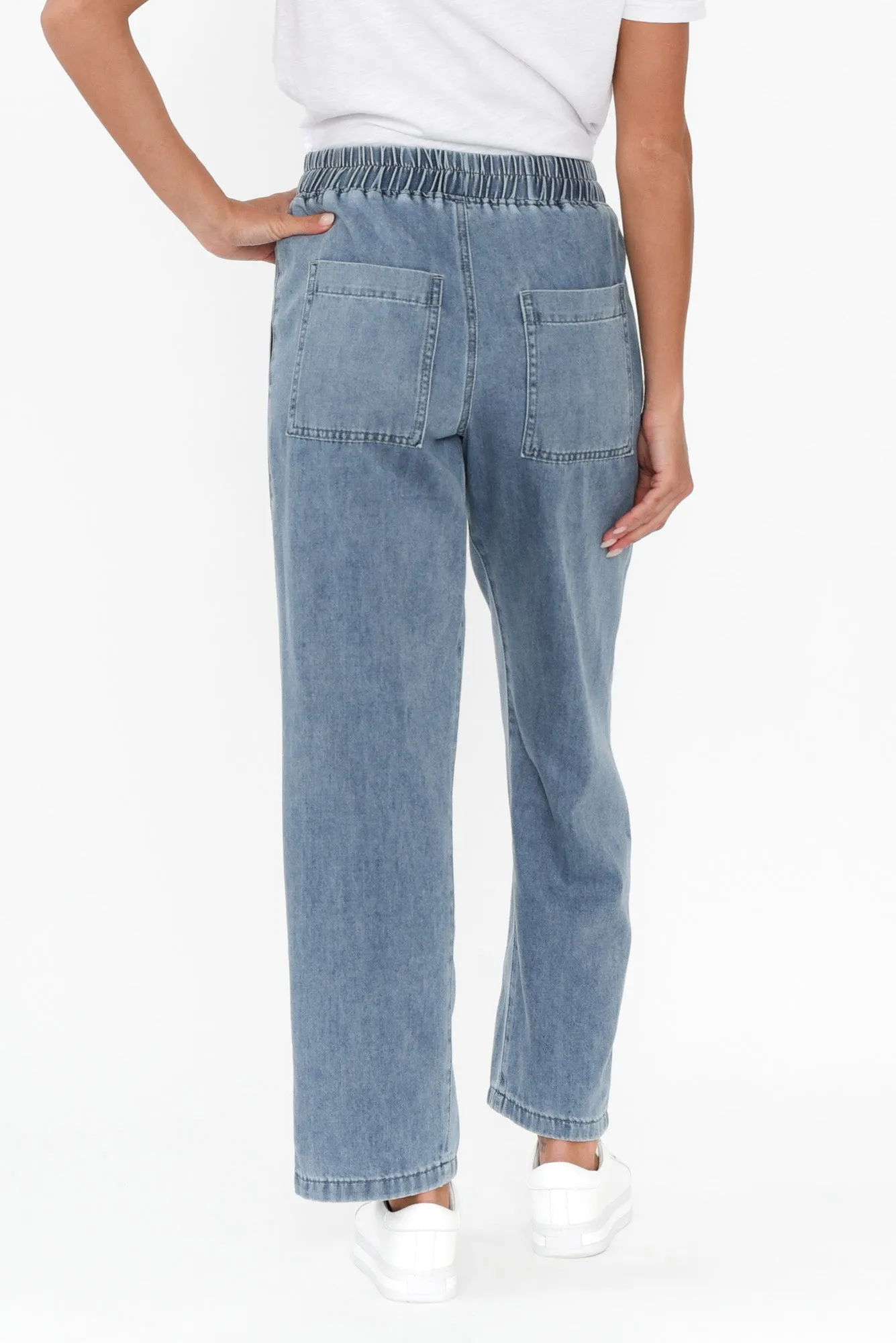 Quinn Blue Cotton Jogger Pants sold by Blue Bungalow product image thumbnail 4