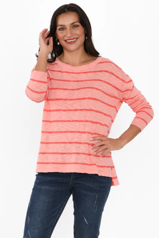 Natasha Pink Stripe Knit Top sold by Blue Bungalow