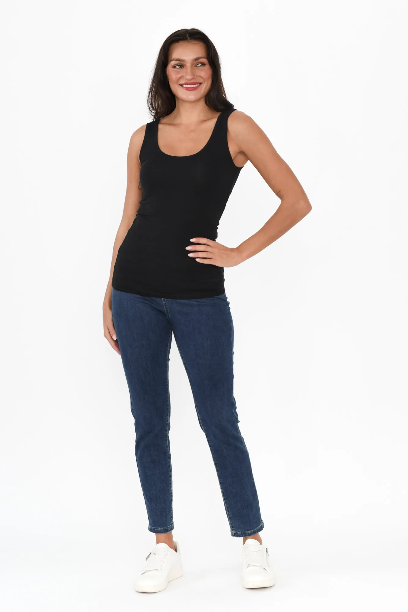 Emma Black Cotton Tank Top sold by Blue Bungalow product image thumbnail 2