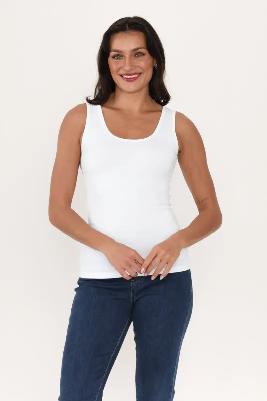 Emma White Cotton Tank Top sold by Blue Bungalow