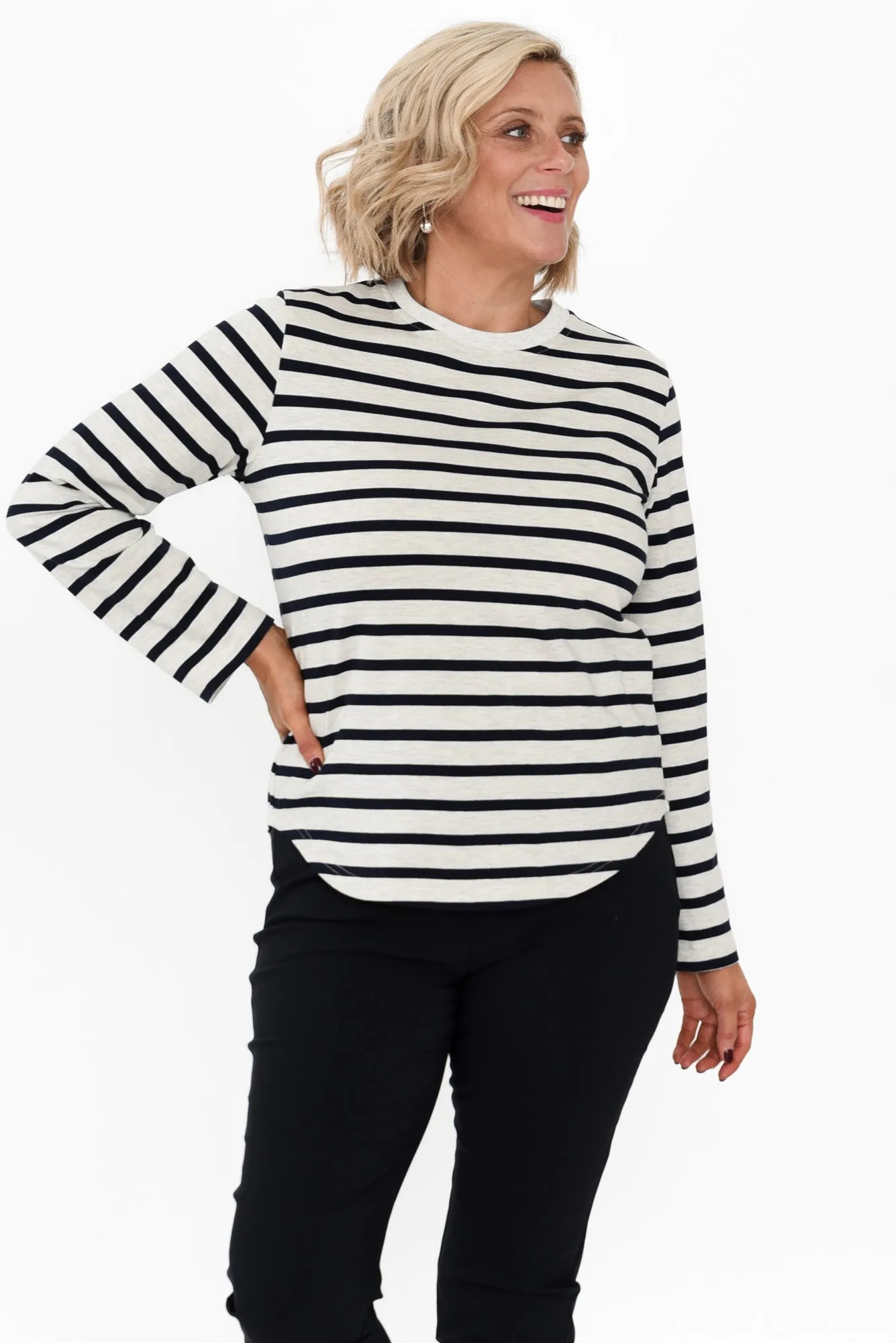 Stanley Navy Stripe Cotton Top sold by Blue Bungalow