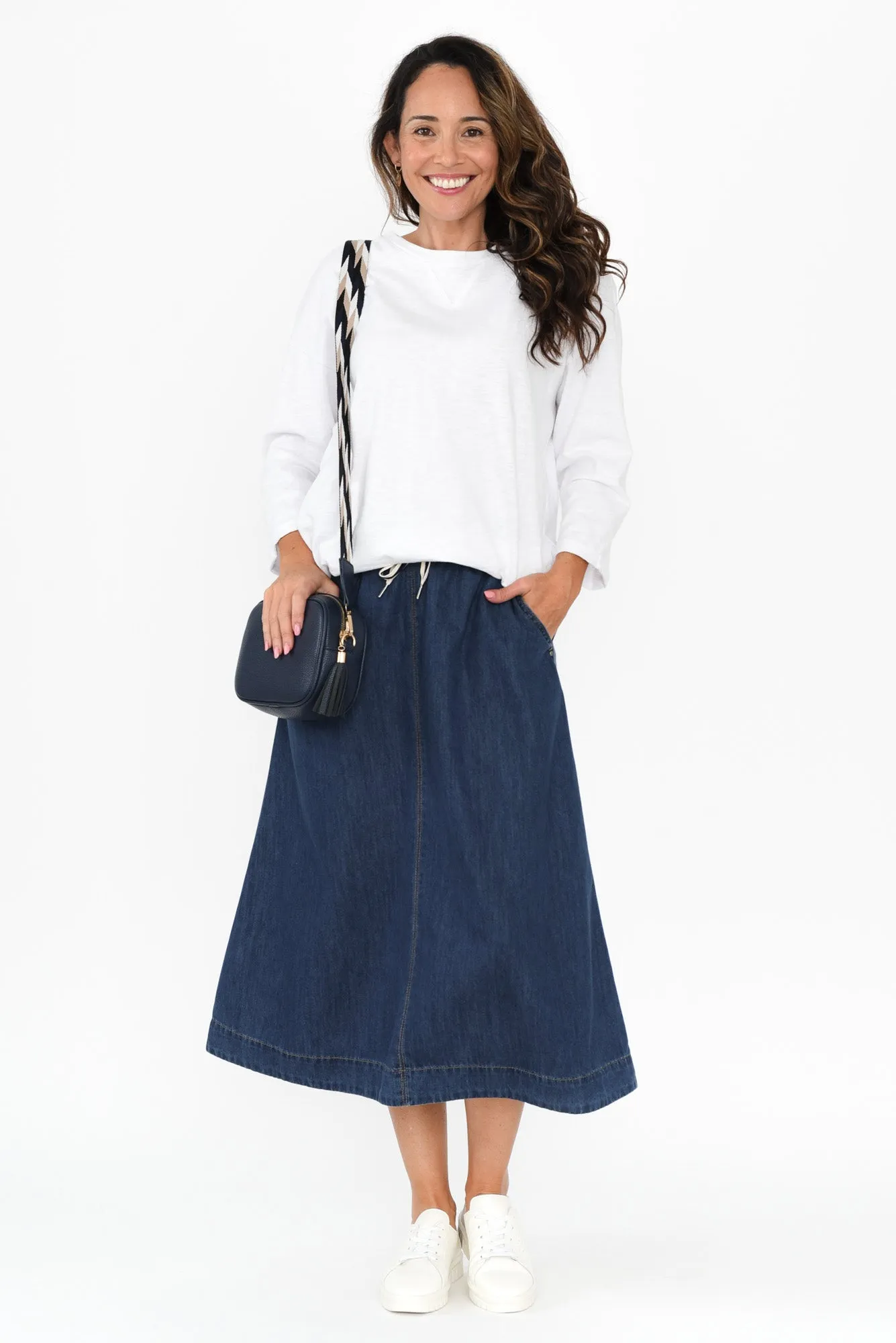 Greta Dark Denim Skirt sold by Blue Bungalow product image thumbnail 2