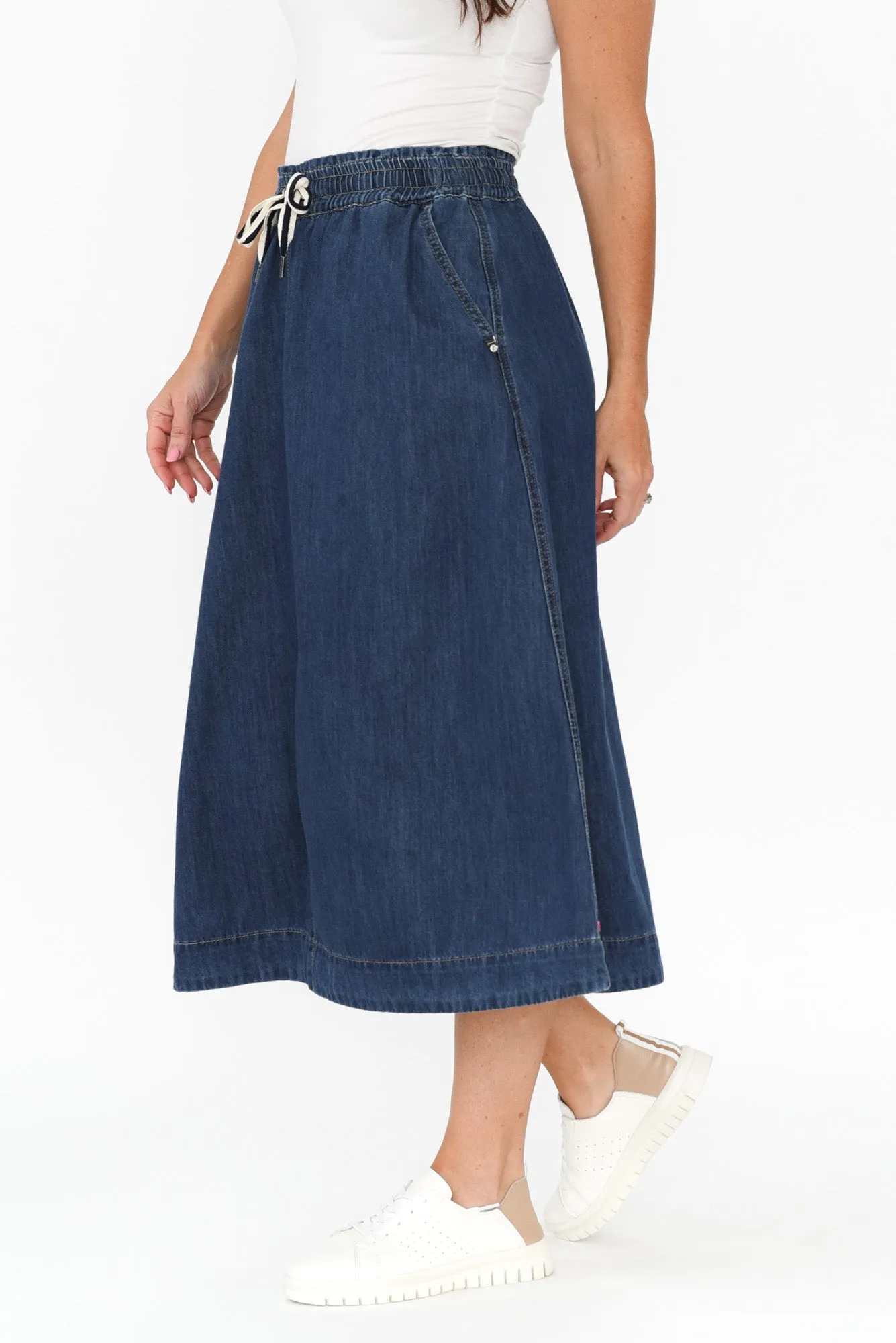 Greta Dark Denim Skirt sold by Blue Bungalow product image thumbnail 3