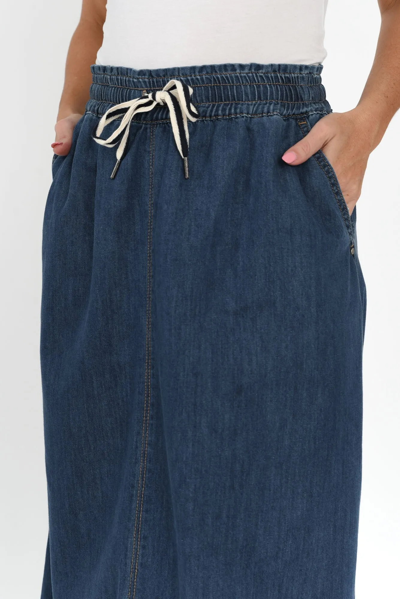 Greta Dark Denim Skirt sold by Blue Bungalow product image thumbnail 5