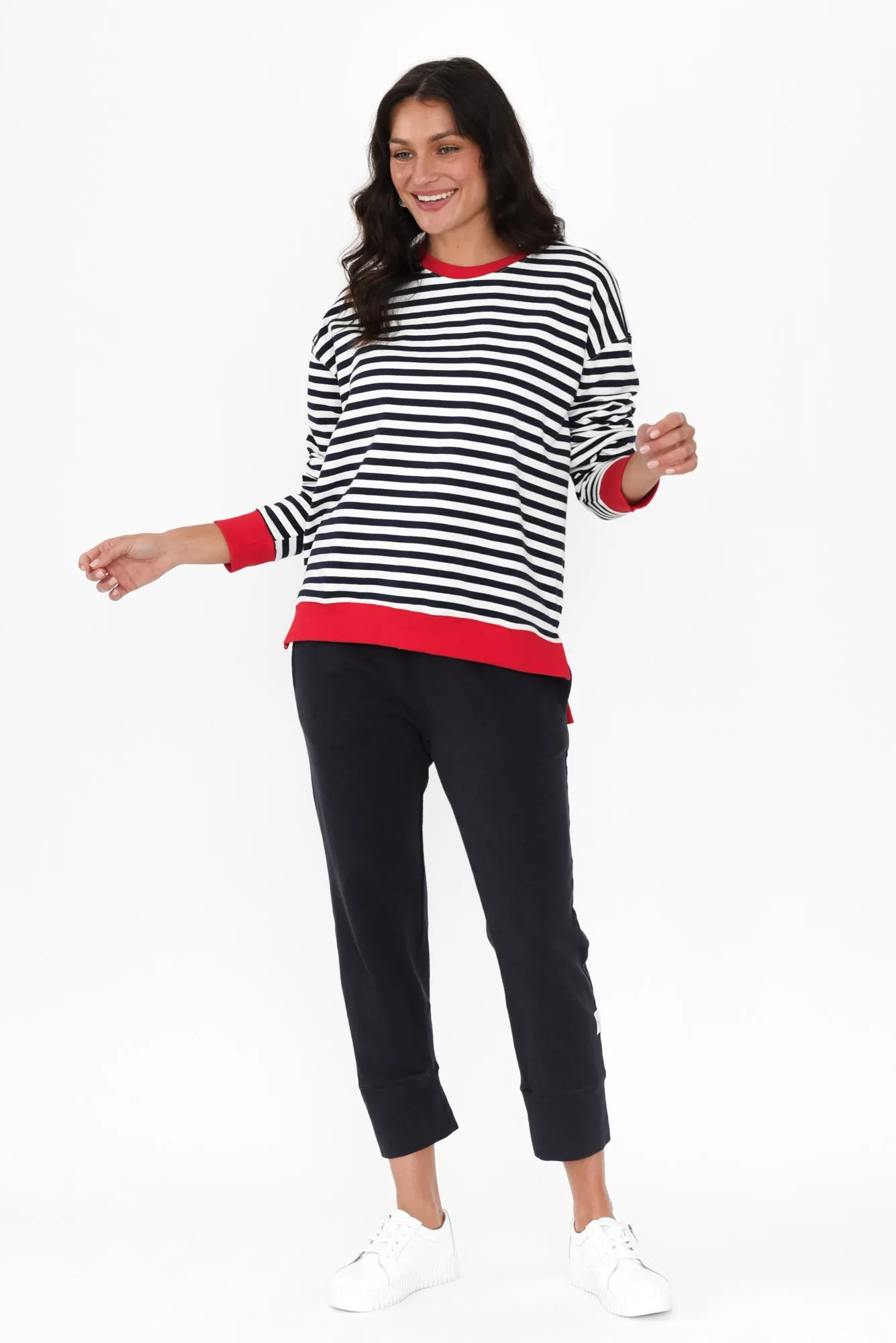 Alaska Navy Stripe Cotton Sweatshirt sold by Blue Bungalow product image thumbnail 2