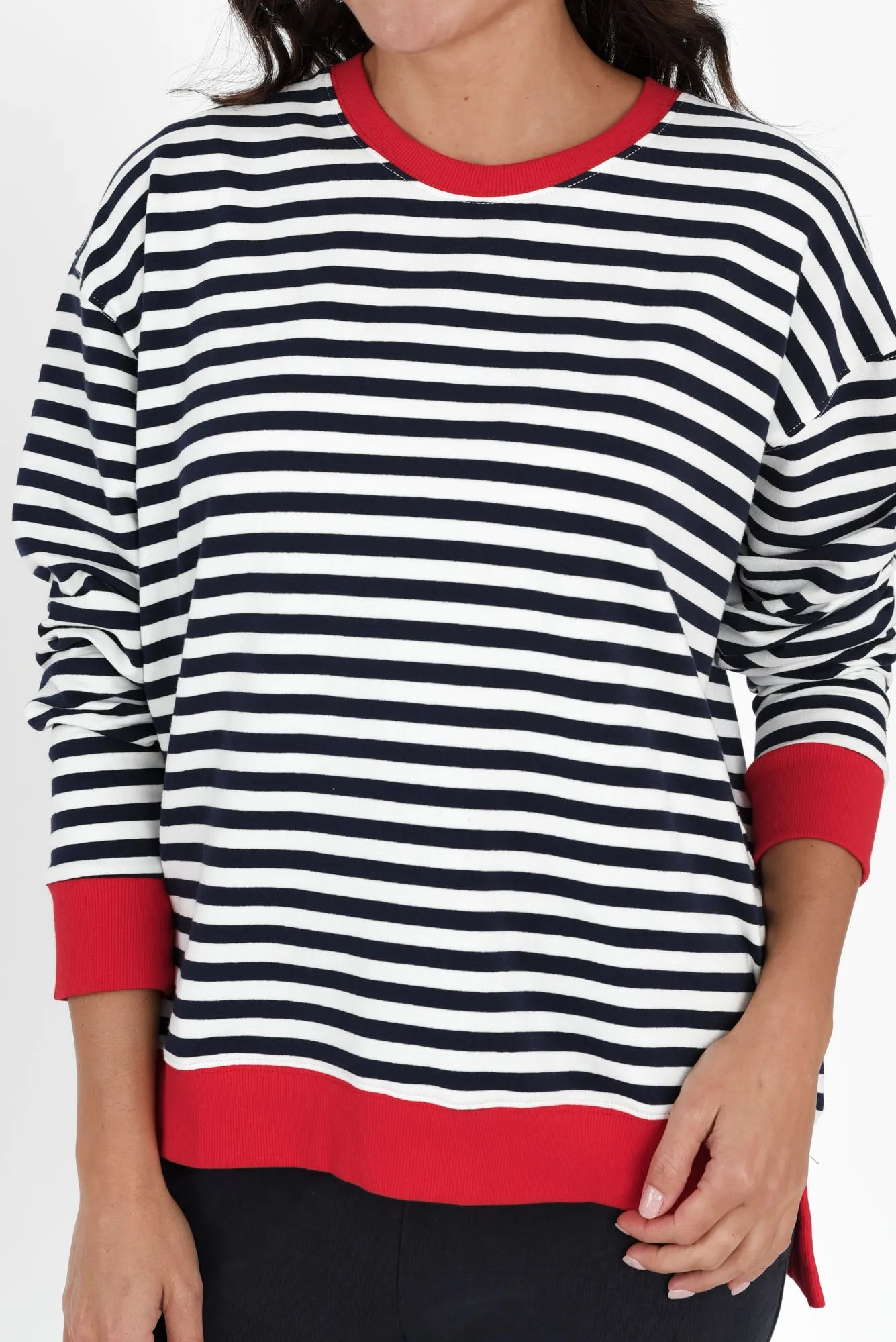 Alaska Navy Stripe Cotton Sweatshirt sold by Blue Bungalow product image thumbnail 5