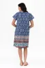 Sabina Cobalt Mosaic Crinkle Cotton Dress sold by Blue Bungalow