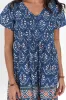 Sabina Cobalt Mosaic Crinkle Cotton Dress sold by Blue Bungalow