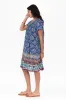 Sabina Cobalt Mosaic Crinkle Cotton Dress sold by Blue Bungalow