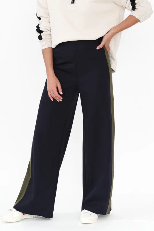Juno Navy Stripe Stretch Pants sold by Blue Bungalow