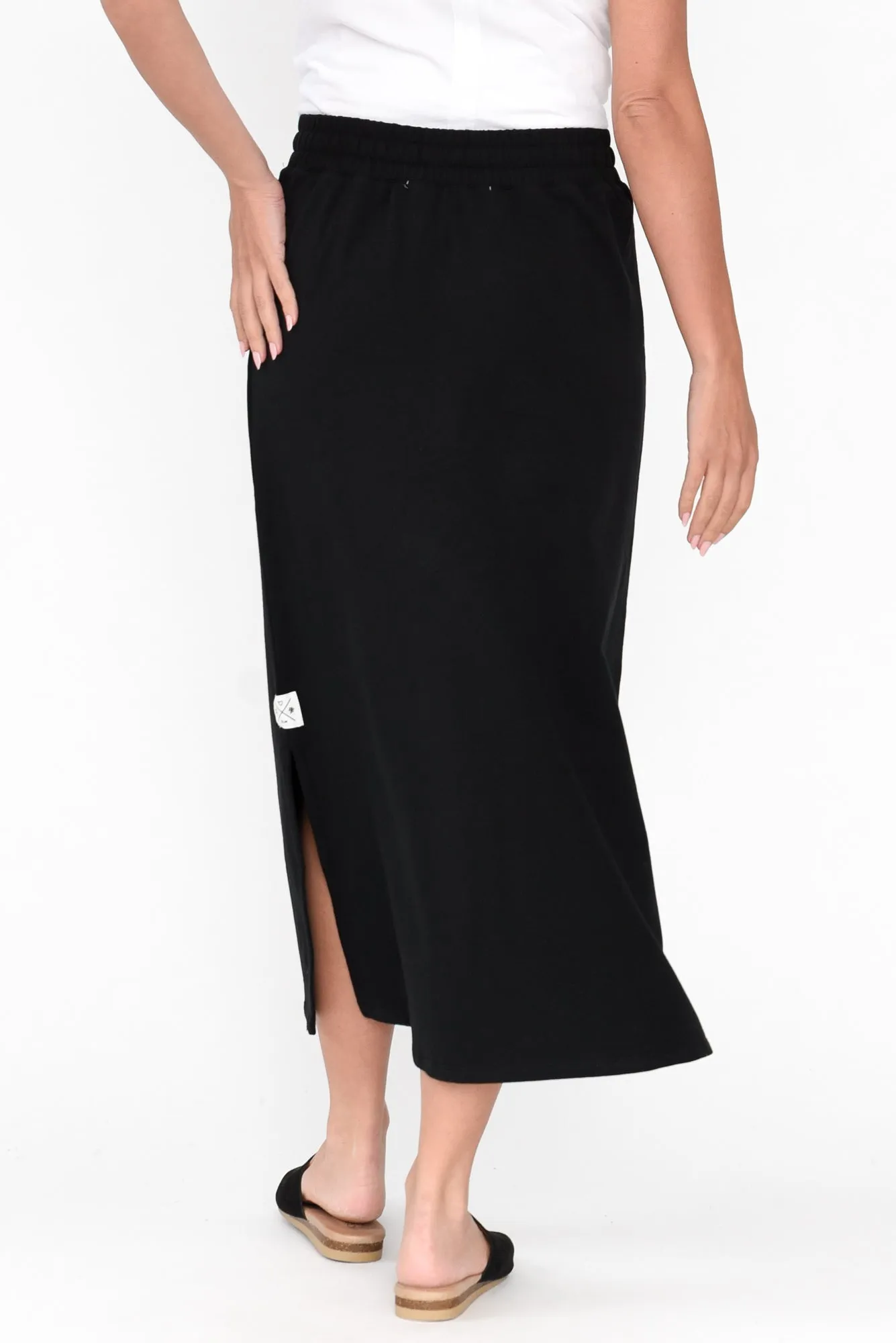 Travel Black Cotton Maxi Skirt sold by Blue Bungalow product image thumbnail 4