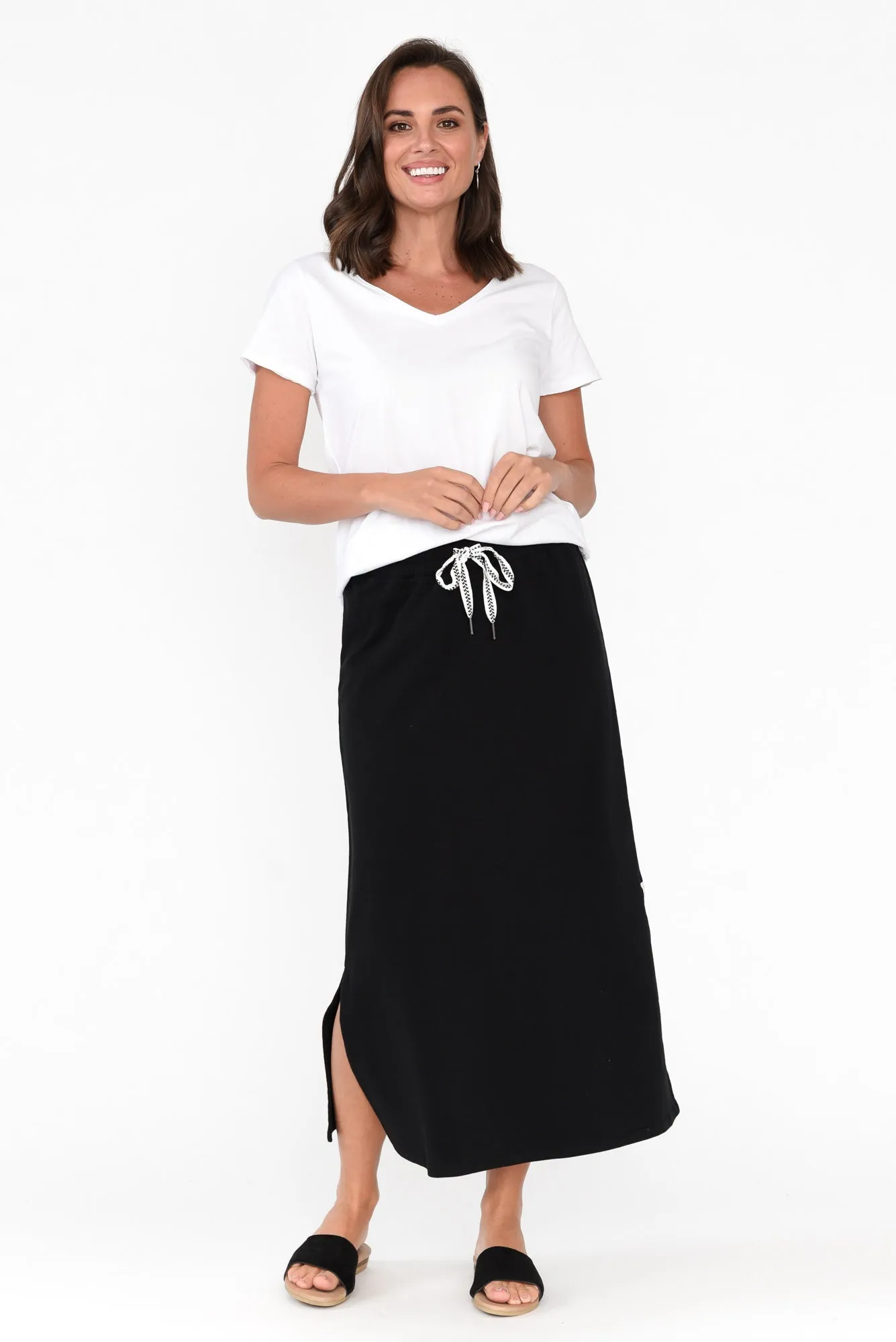 Travel Black Cotton Maxi Skirt sold by Blue Bungalow product image thumbnail 5