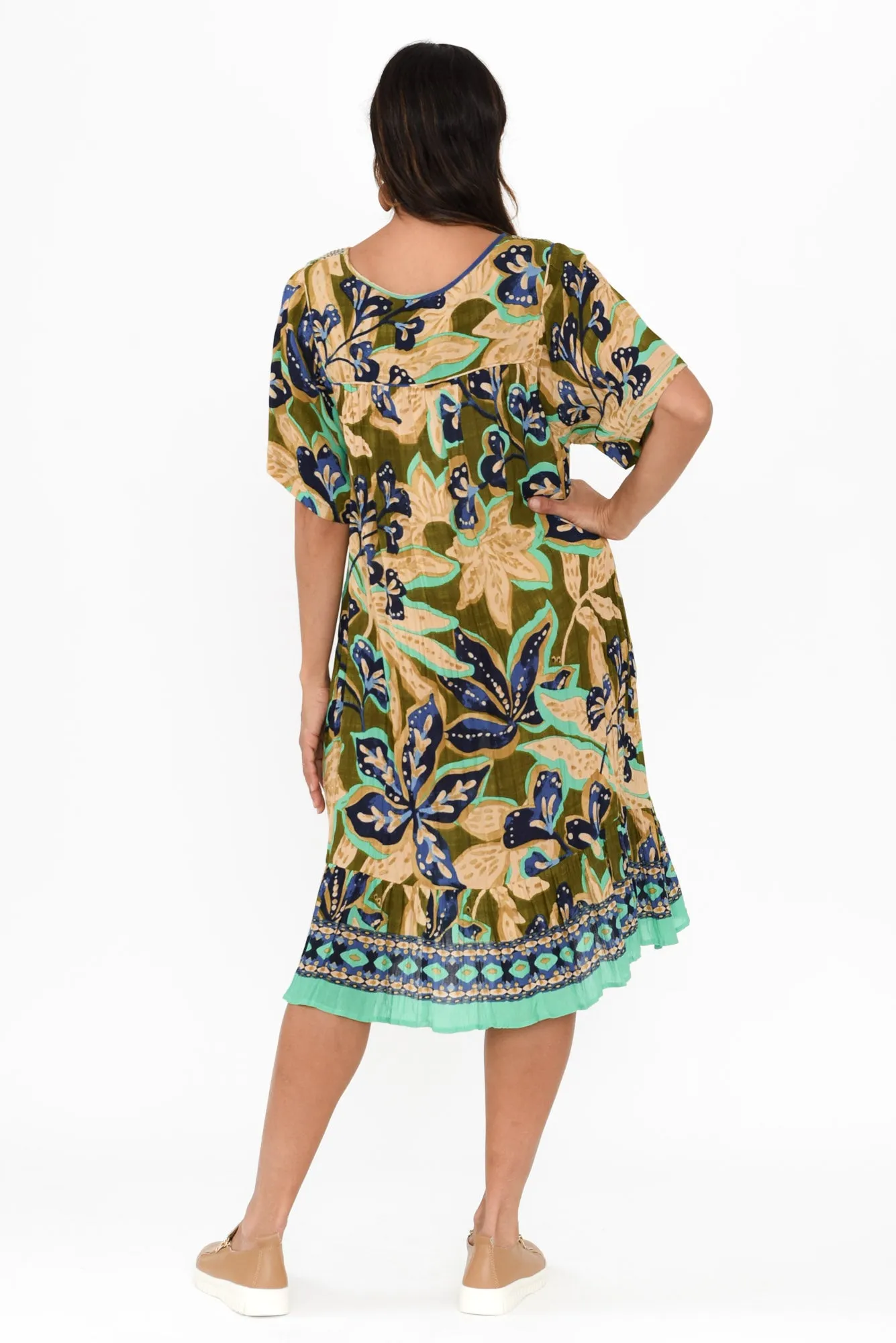 Kennedy Green Floral Tassel Dress sold by Blue Bungalow product image thumbnail 4