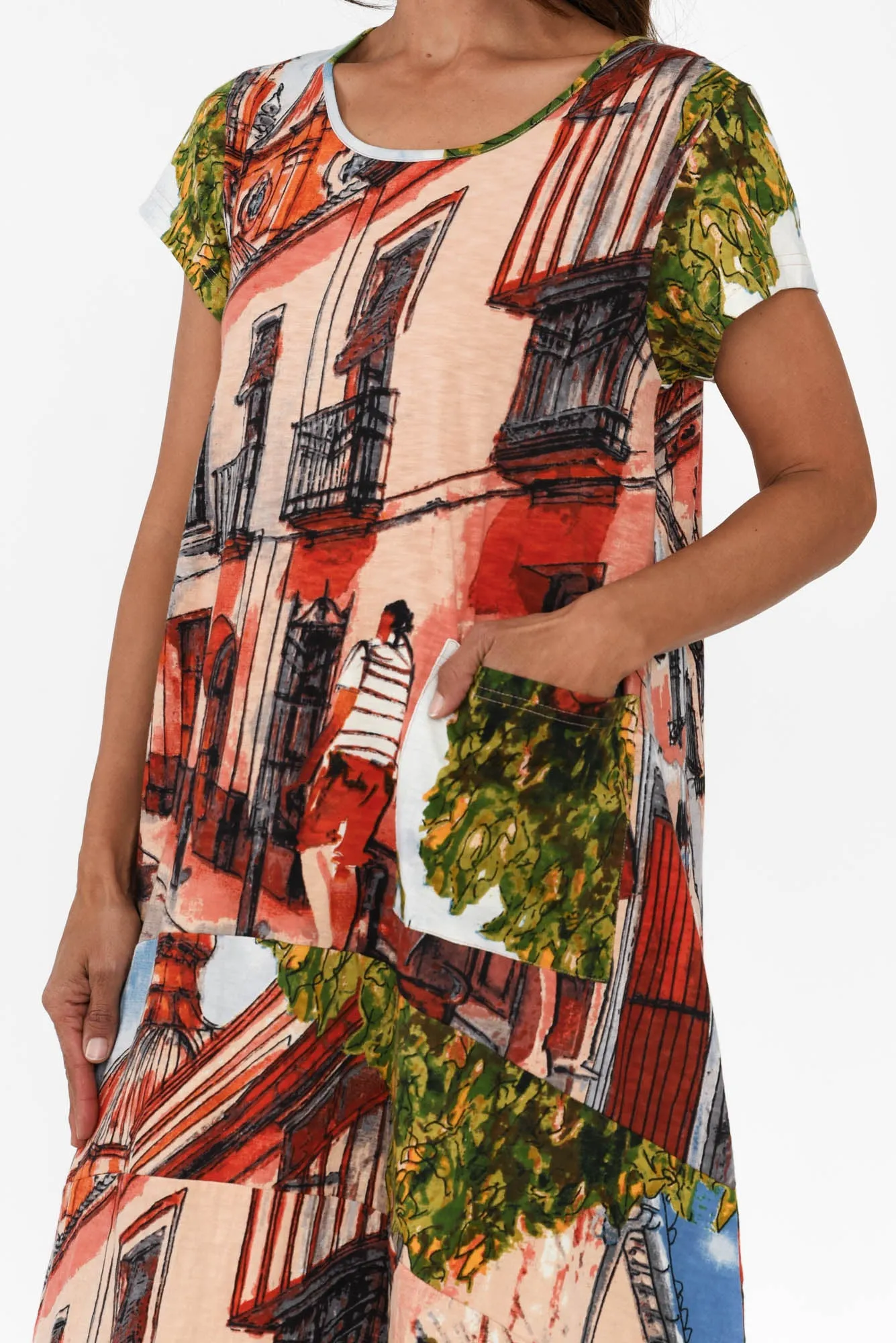 Ellis Rust Village Cotton Pocket Dress sold by Blue Bungalow product image thumbnail 5