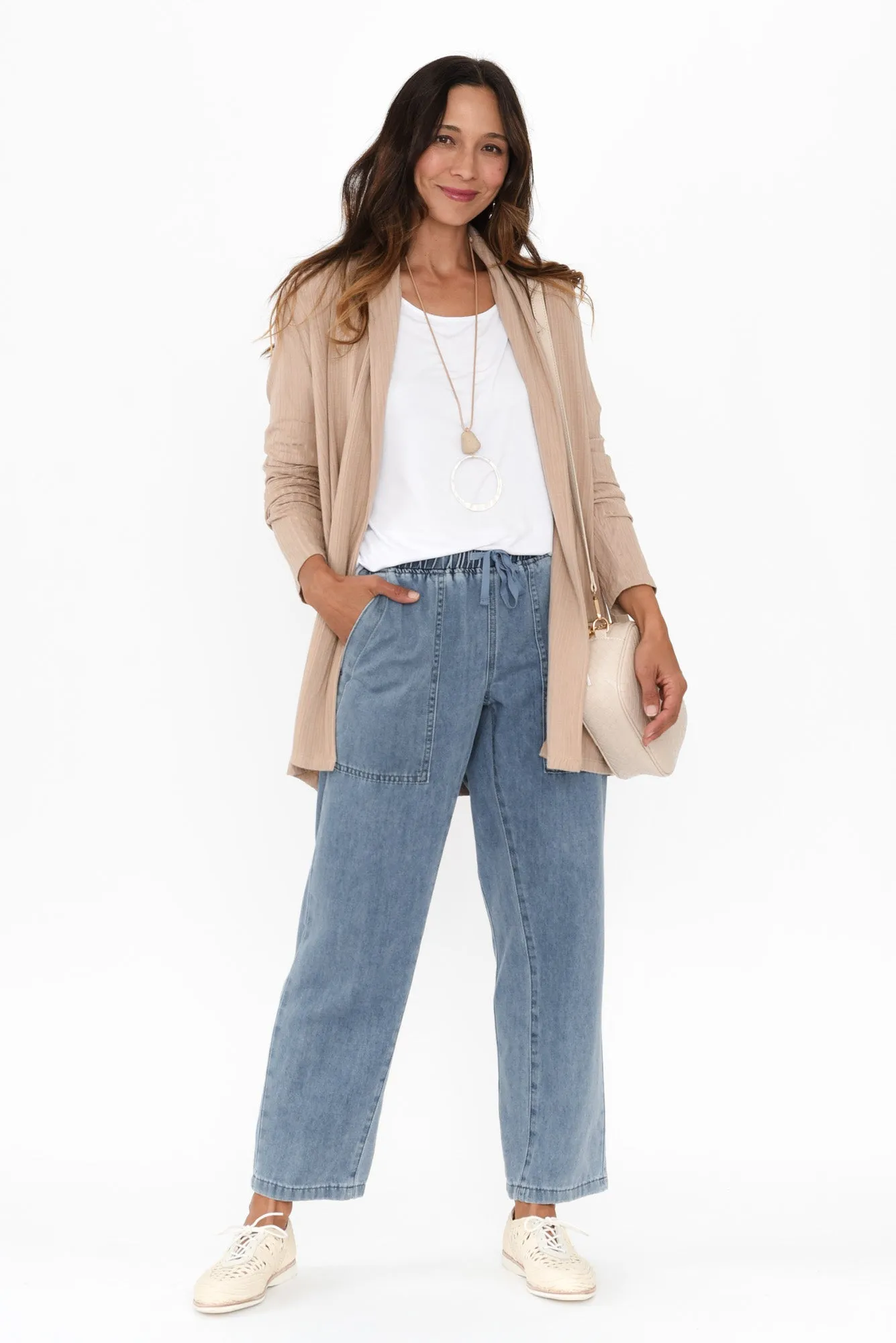 Portland Taupe Ribbed Cardigan sold by Blue Bungalow product image thumbnail 2