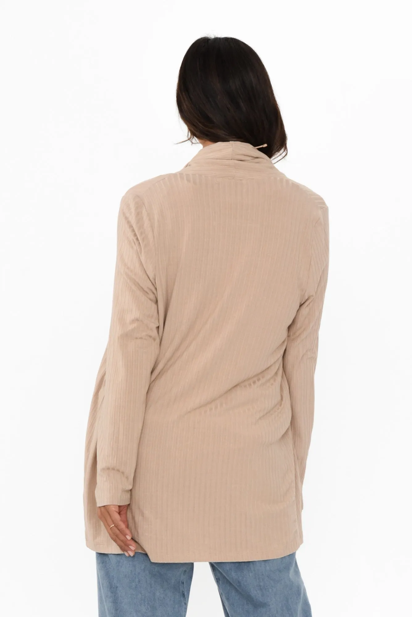 Portland Taupe Ribbed Cardigan sold by Blue Bungalow product image thumbnail 4