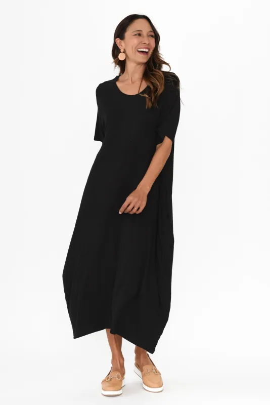 Delta Black Ribbed Crescent Dress sold by Blue Bungalow