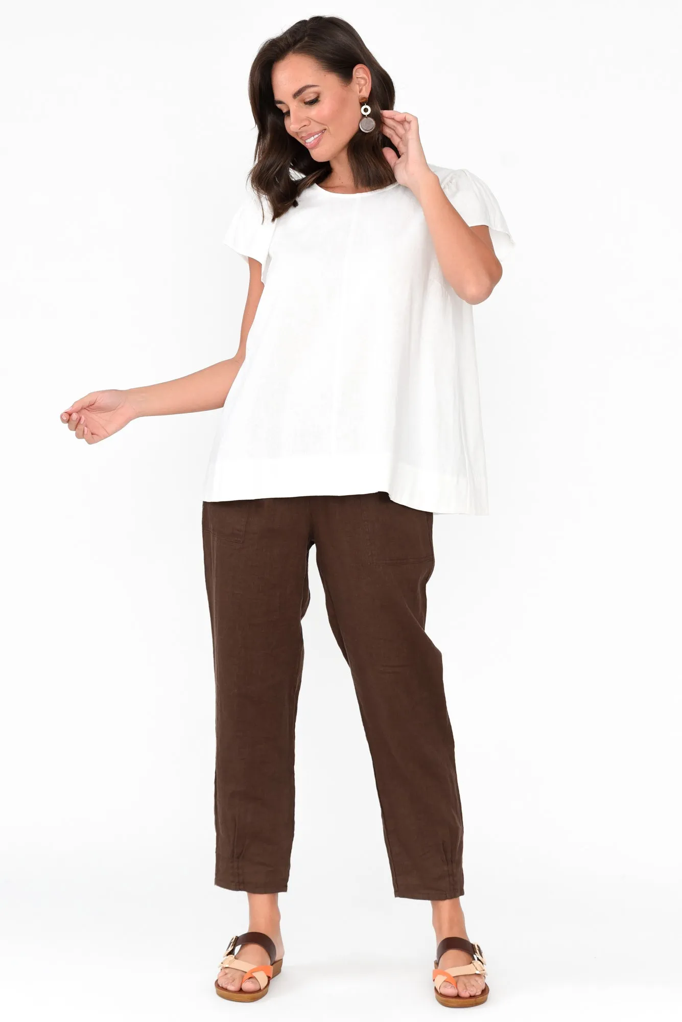 Imogen White Frill Sleeve Top sold by Blue Bungalow product image thumbnail 2