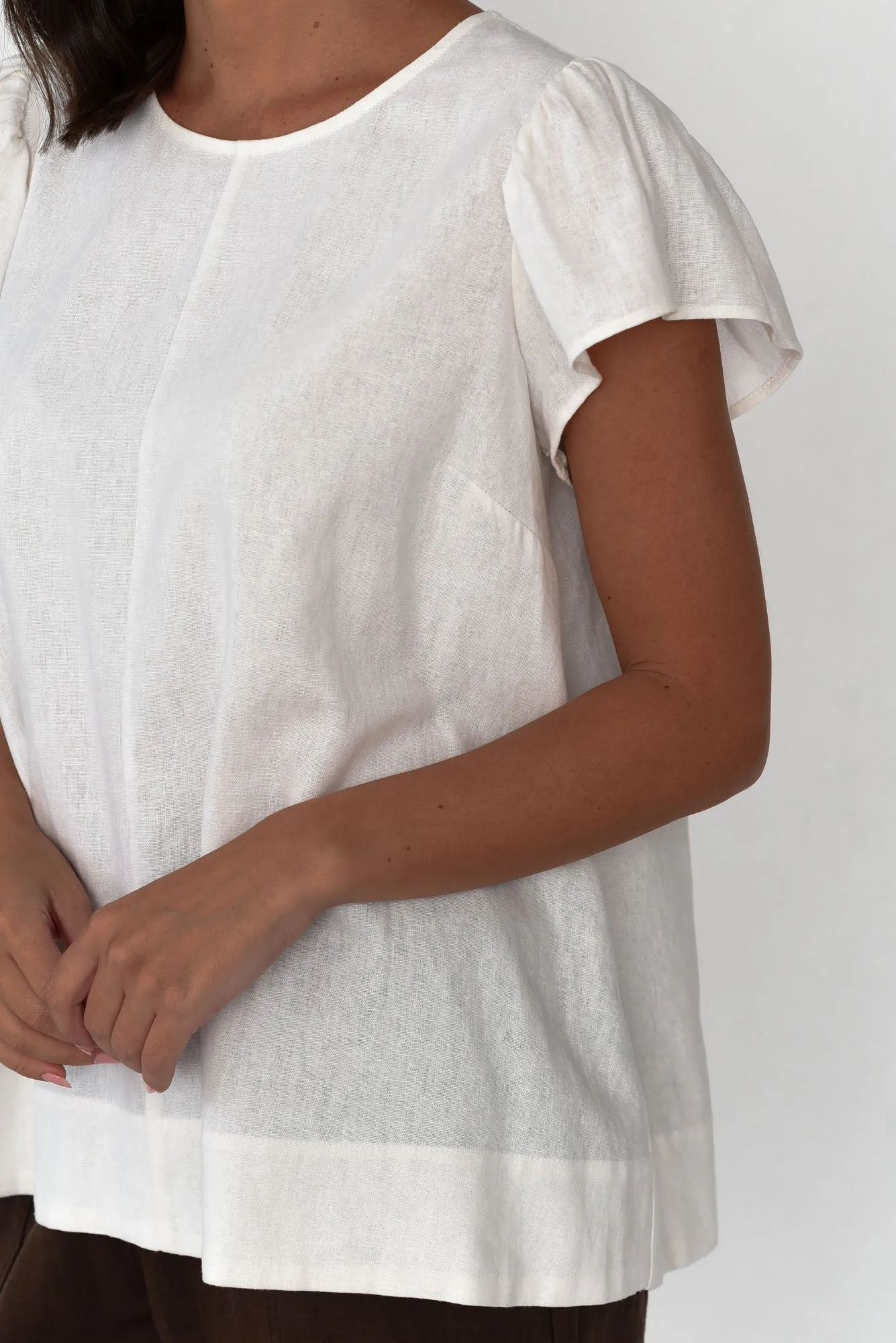 Imogen White Frill Sleeve Top sold by Blue Bungalow product image thumbnail 5